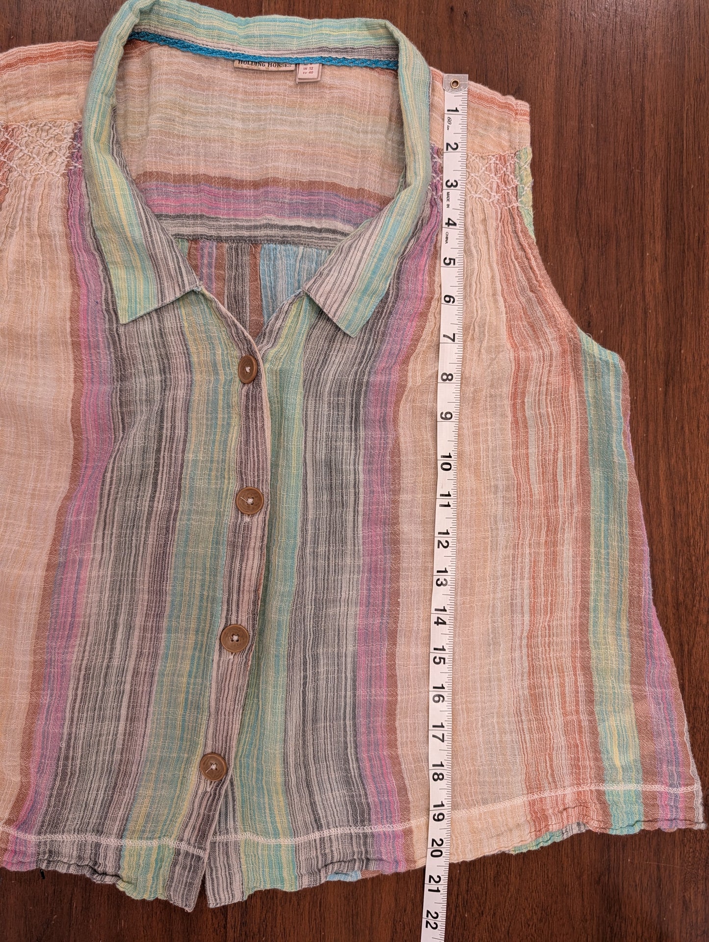 Anthropologie Cotton Colorful Striped Top - M