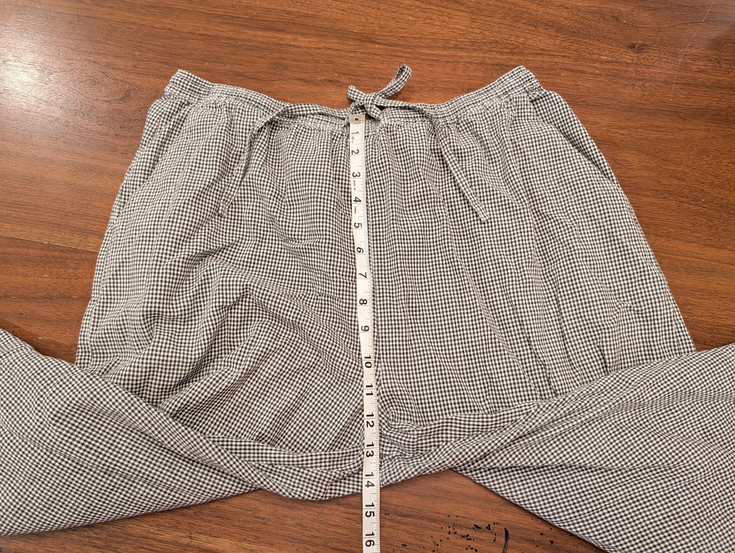 Cotton Gingham Plaid Floral Capris - XL