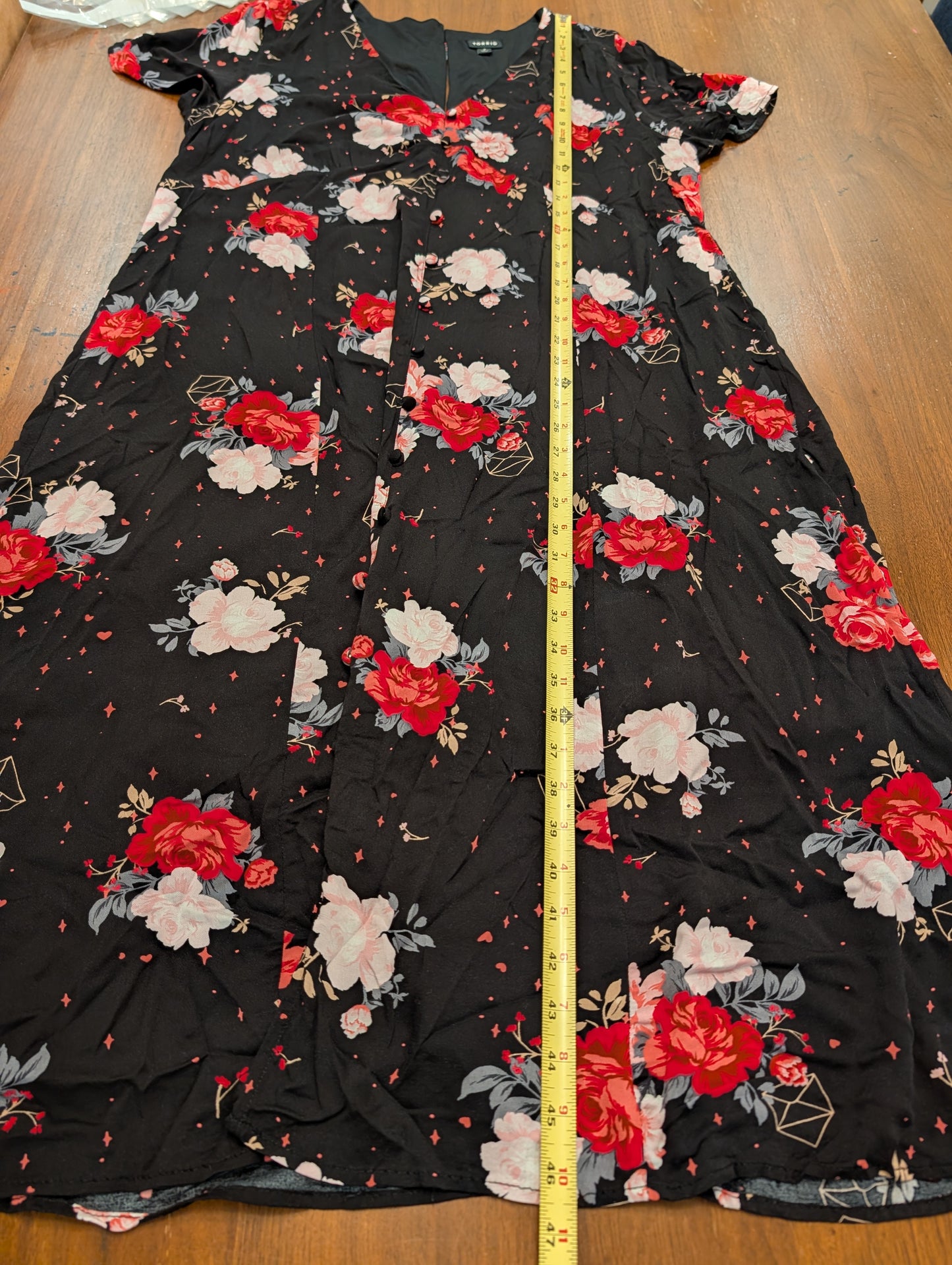 Torrid Black Rose Floral Dress – 2X