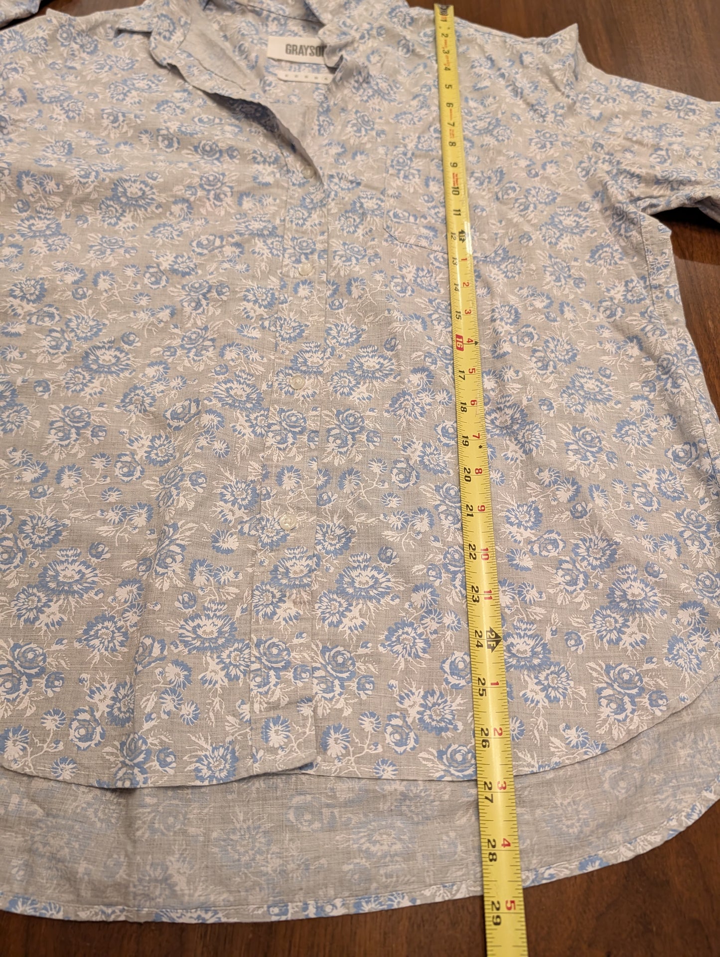 Grayson The Hero Blue Floral Cotton Shirt – XL