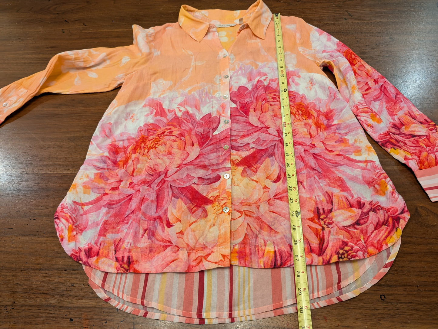 Soft Surroundings Floral Cotton Button-Down Shirt – M