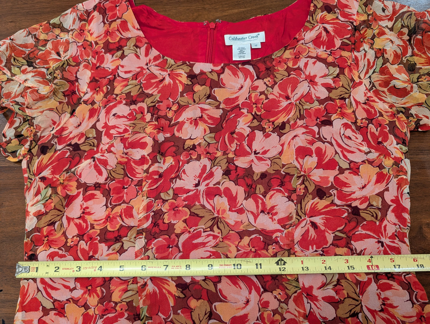 Vintage Coldwater Creek 100% Silk Floral Dress - 12