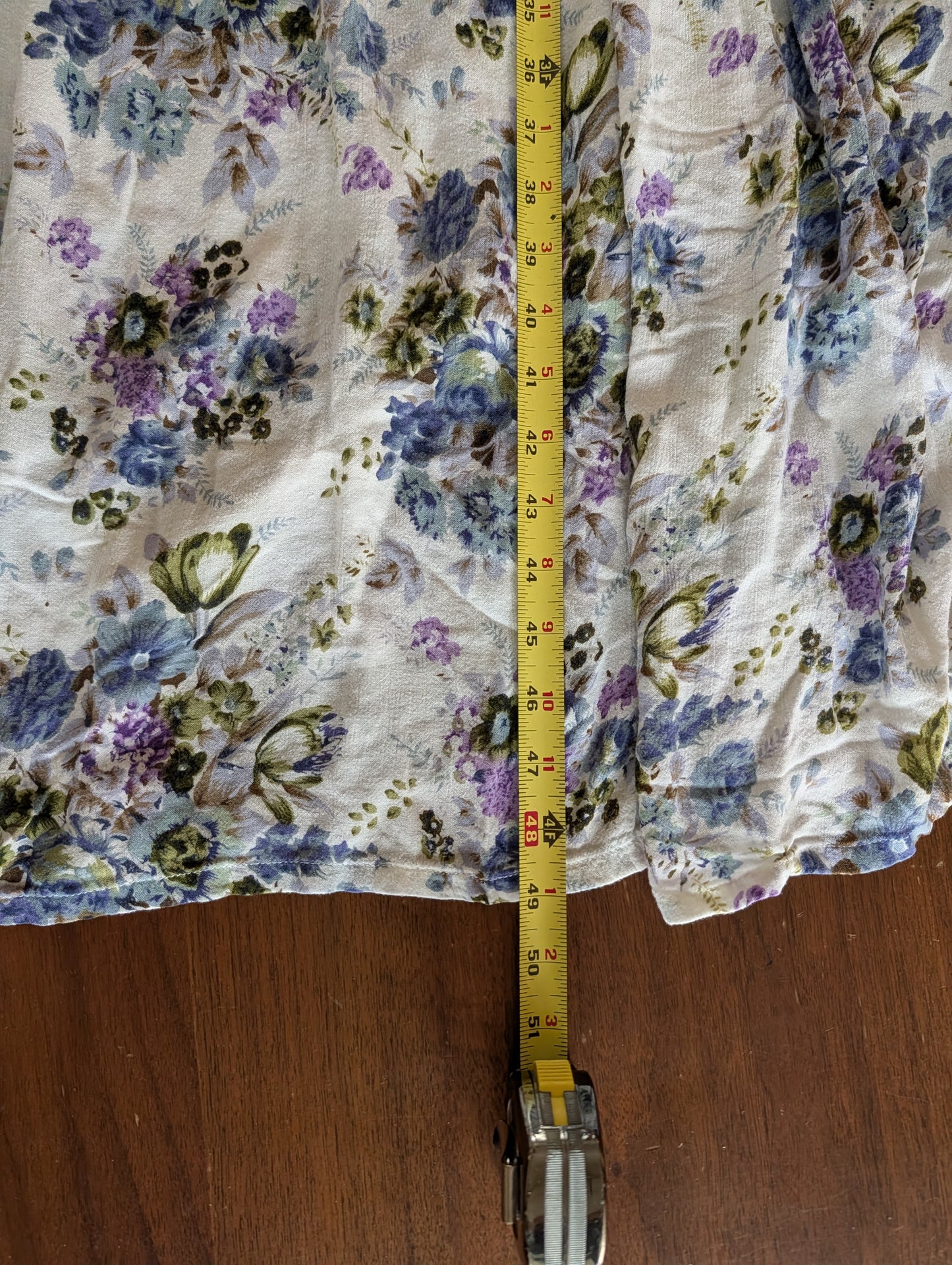 Vintage BILA Denim Floral Maxi Dress - M
