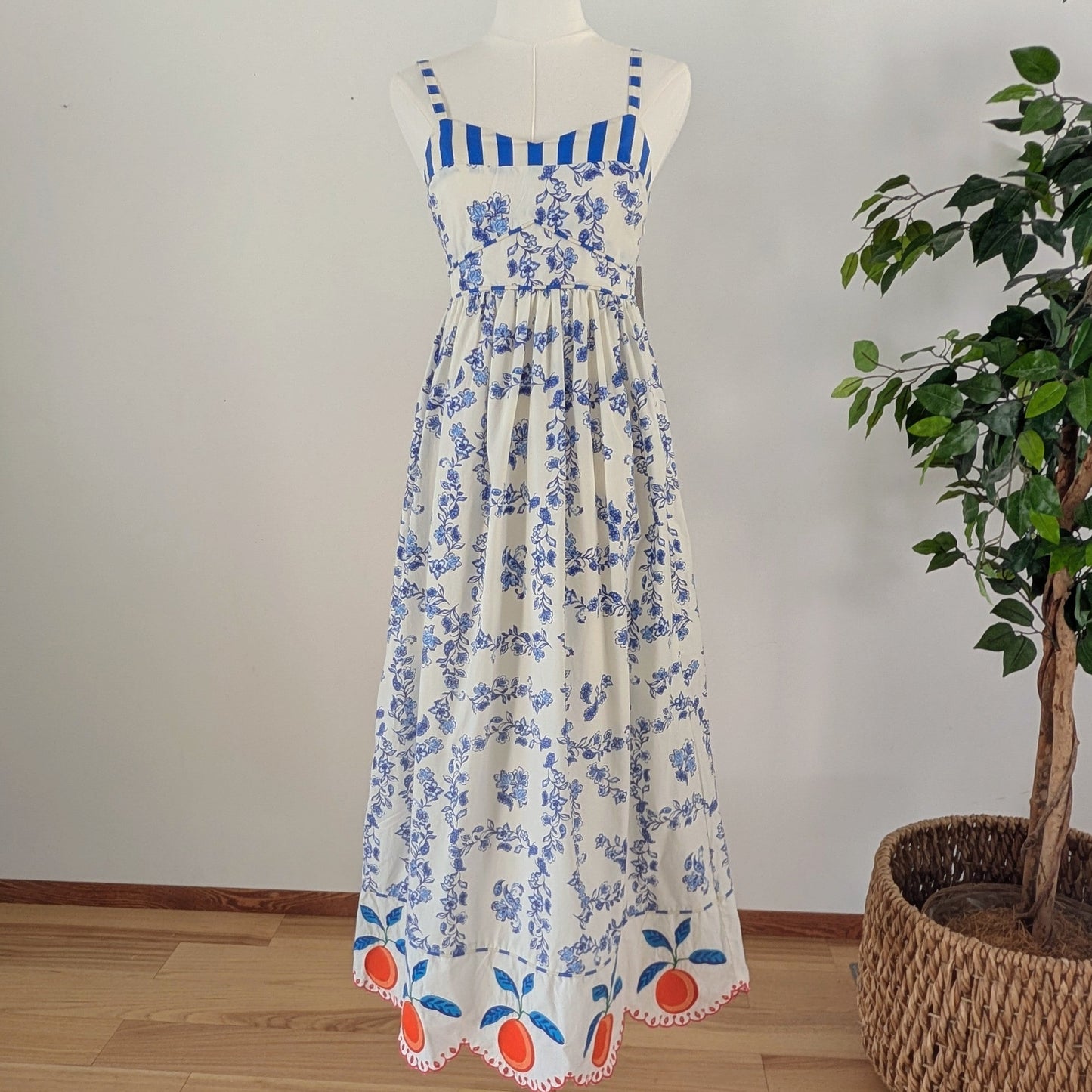 Rails Cotton Contemporary Floral Maxi Dress - XS