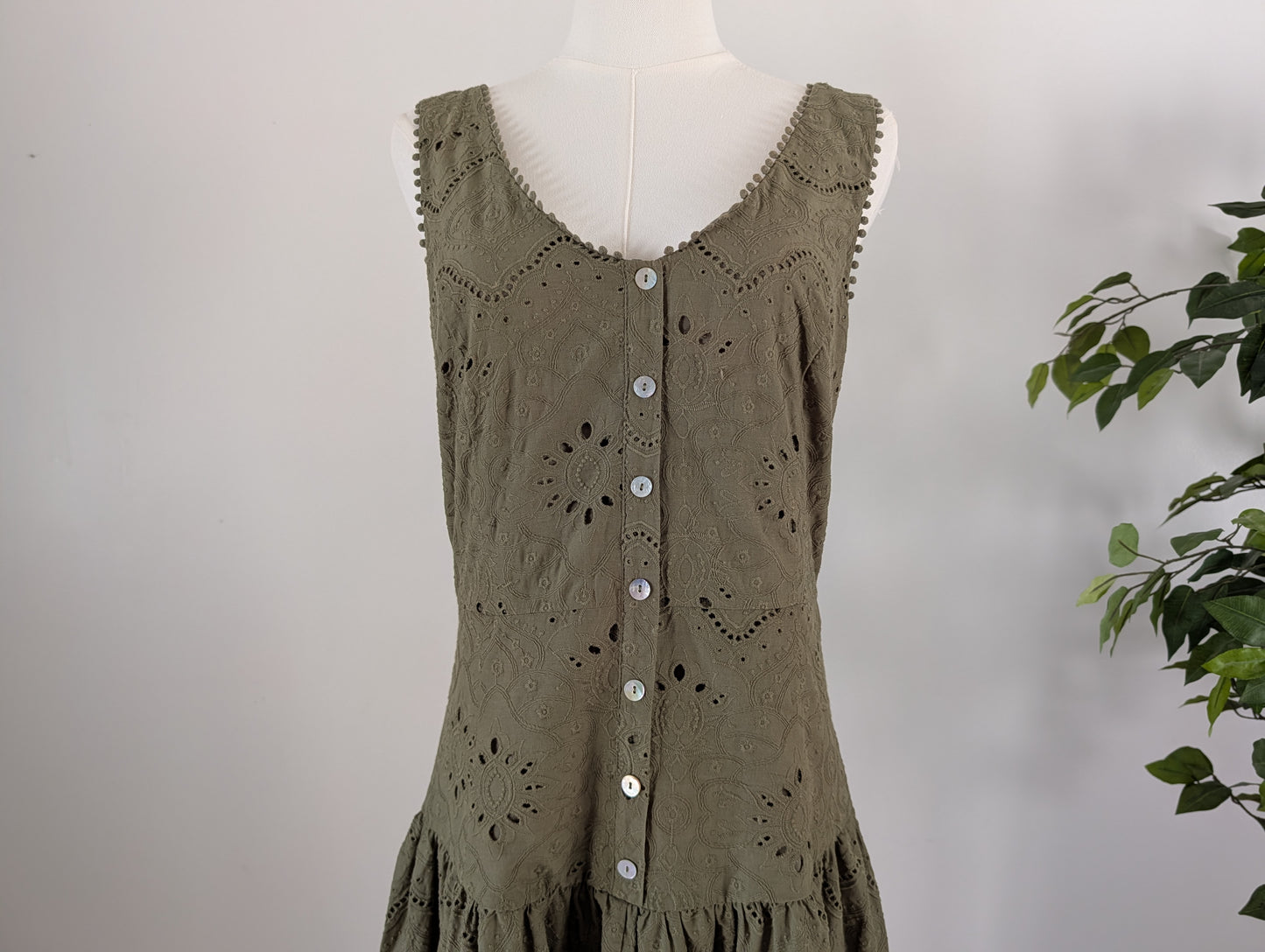 House of Harlow Cotton Eyelet Maxi Dress - 8