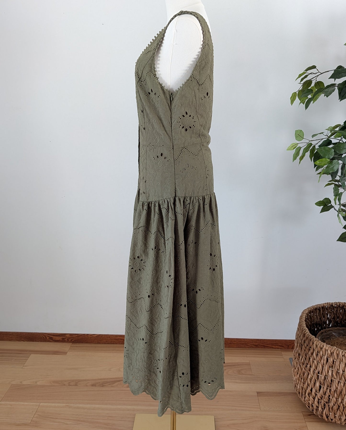 House of Harlow Cotton Eyelet Maxi Dress - 8
