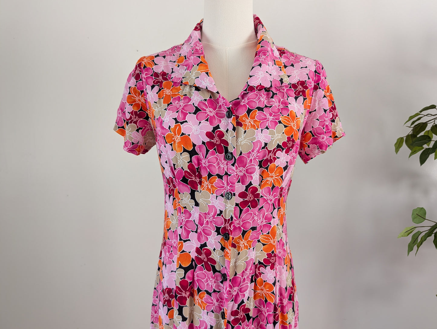 Colorful Tropical Floral Dress - S/4-6
