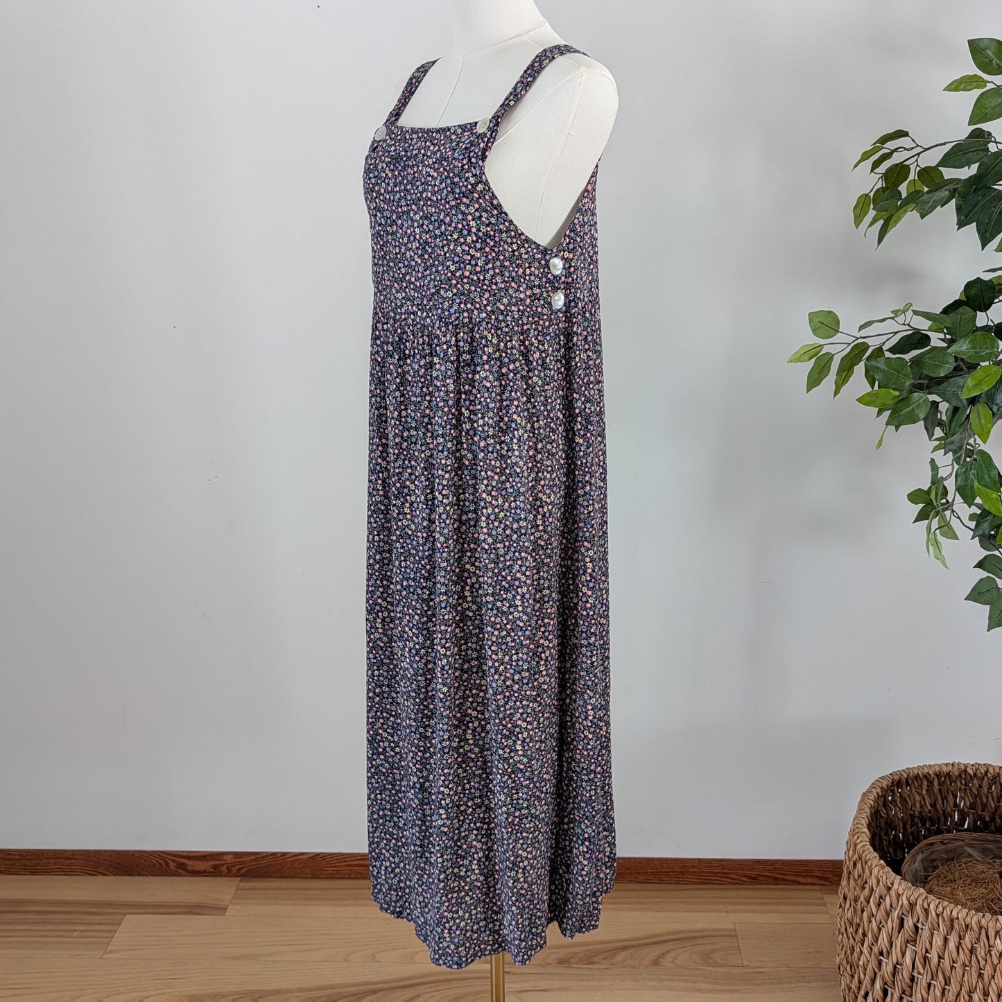 Vintage Floral Apron Dress - 6/S