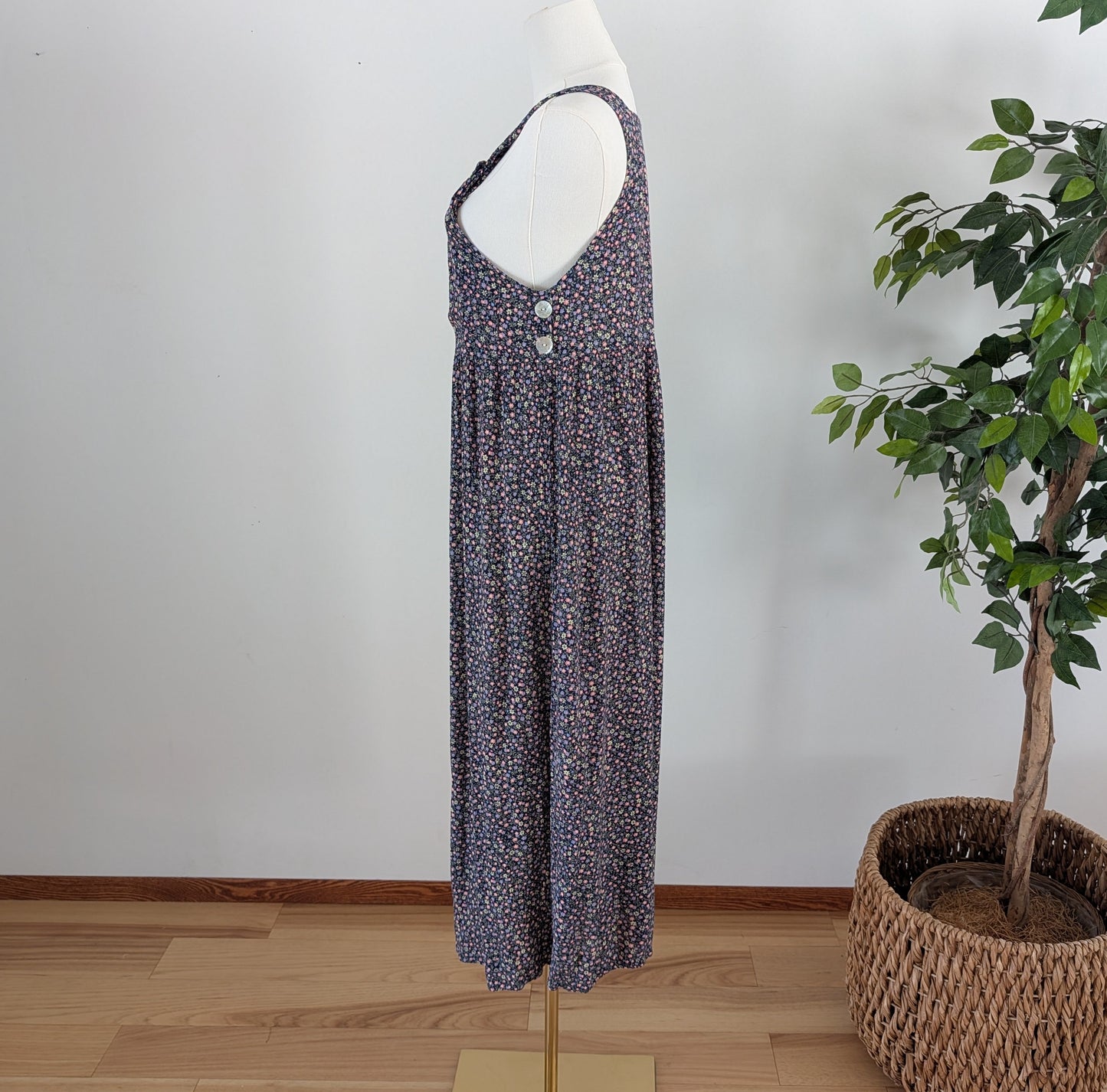 Vintage Floral Apron Dress - 6/S
