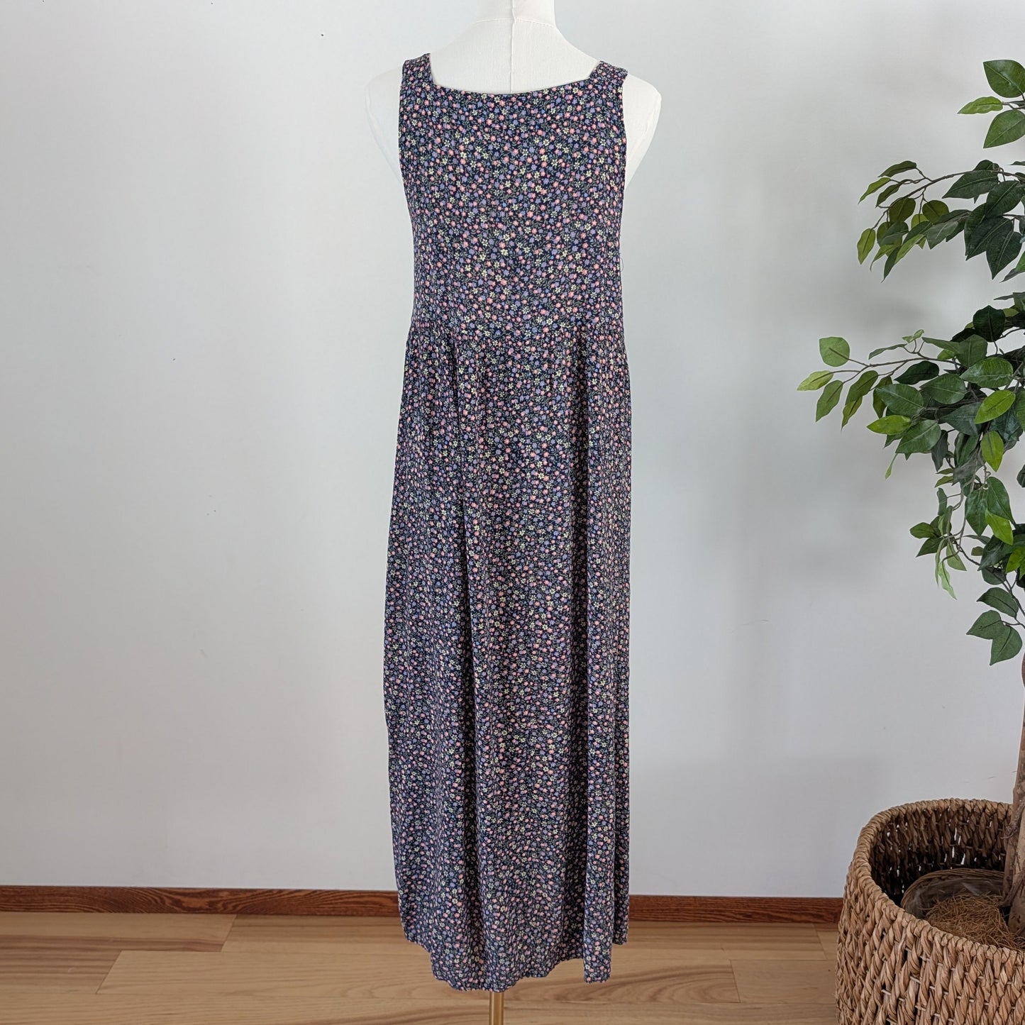 Vintage Floral Apron Dress - 6/S