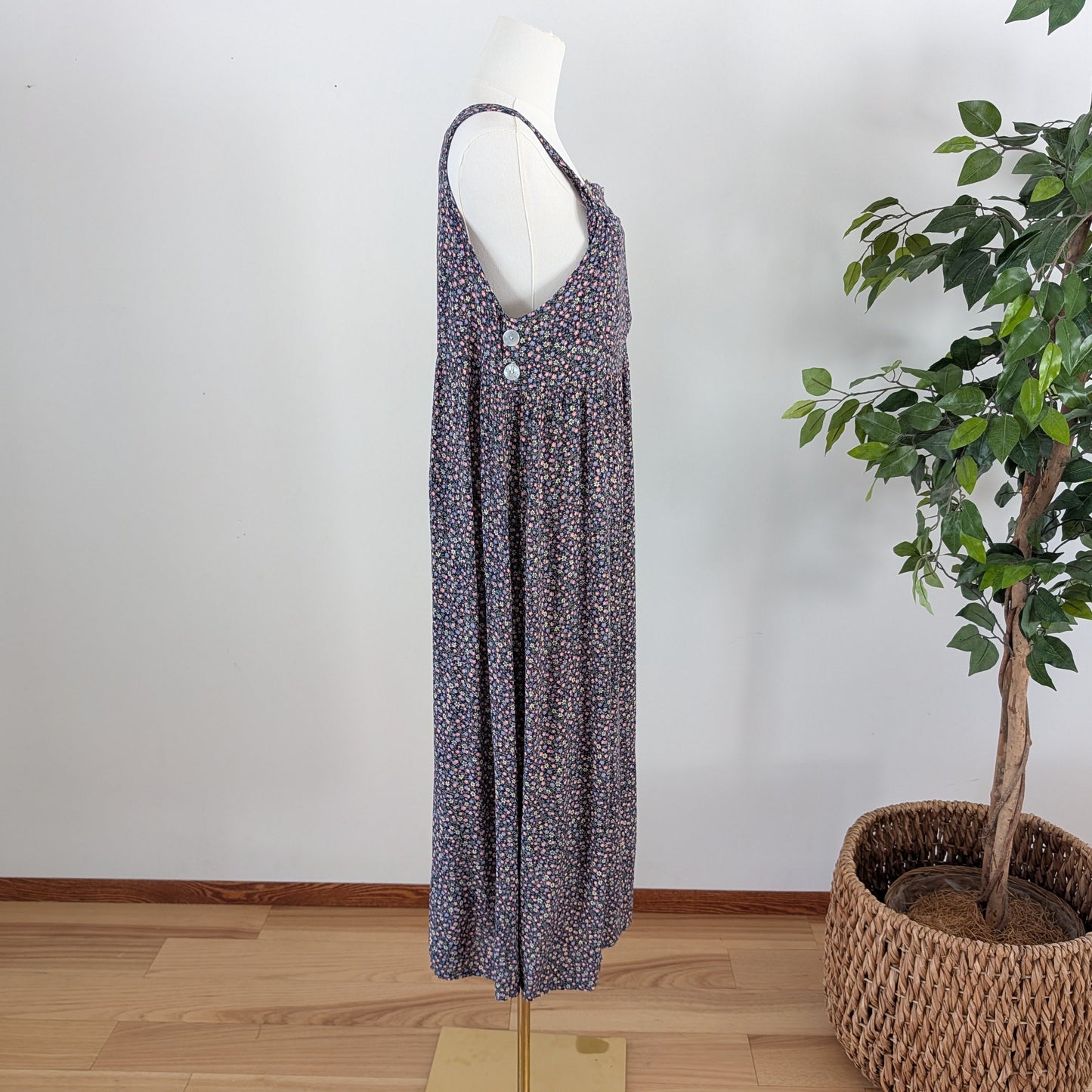 Vintage Floral Apron Dress - 6/S