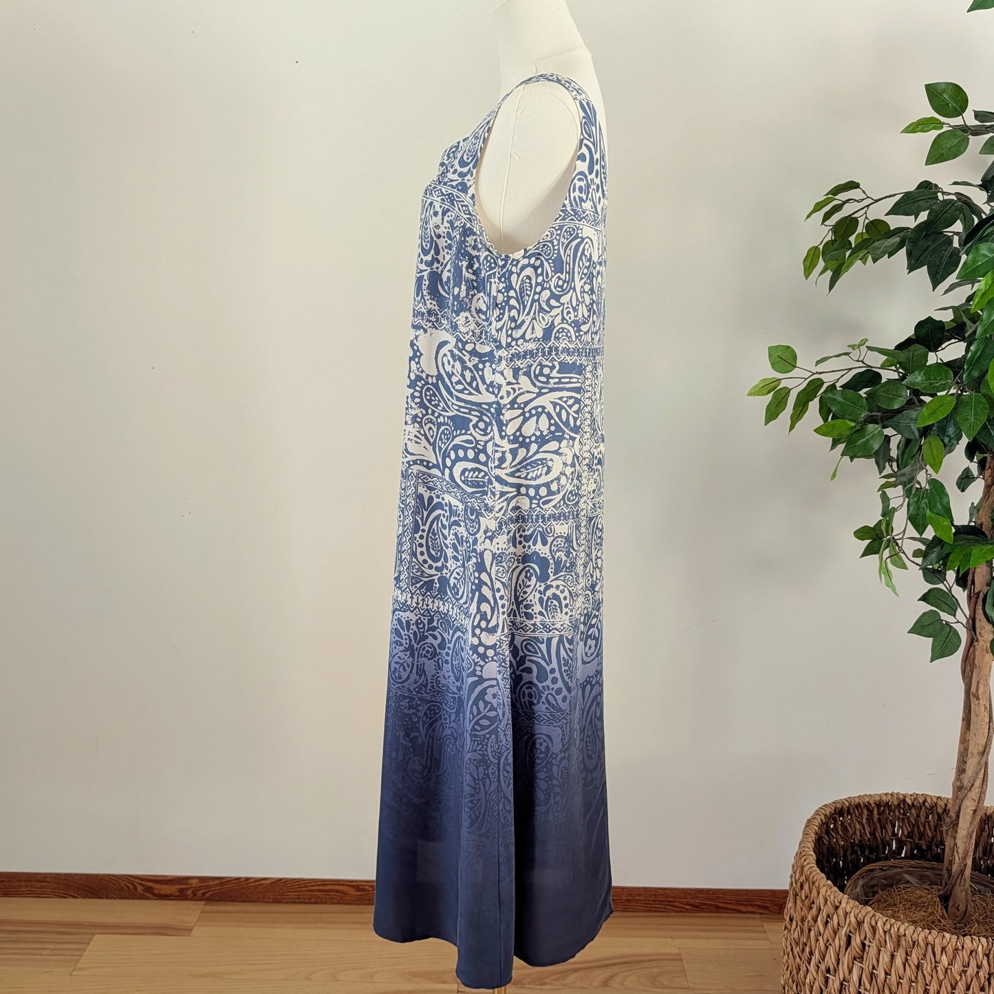 Garnet Hill Silk Ombre Maxi Dress - 6/S