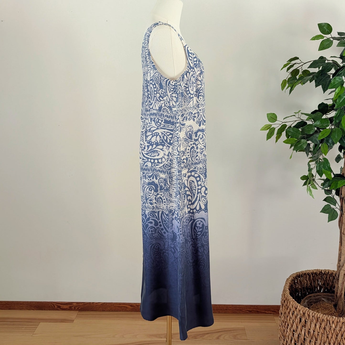 Garnet Hill Silk Ombre Maxi Dress - 6/S
