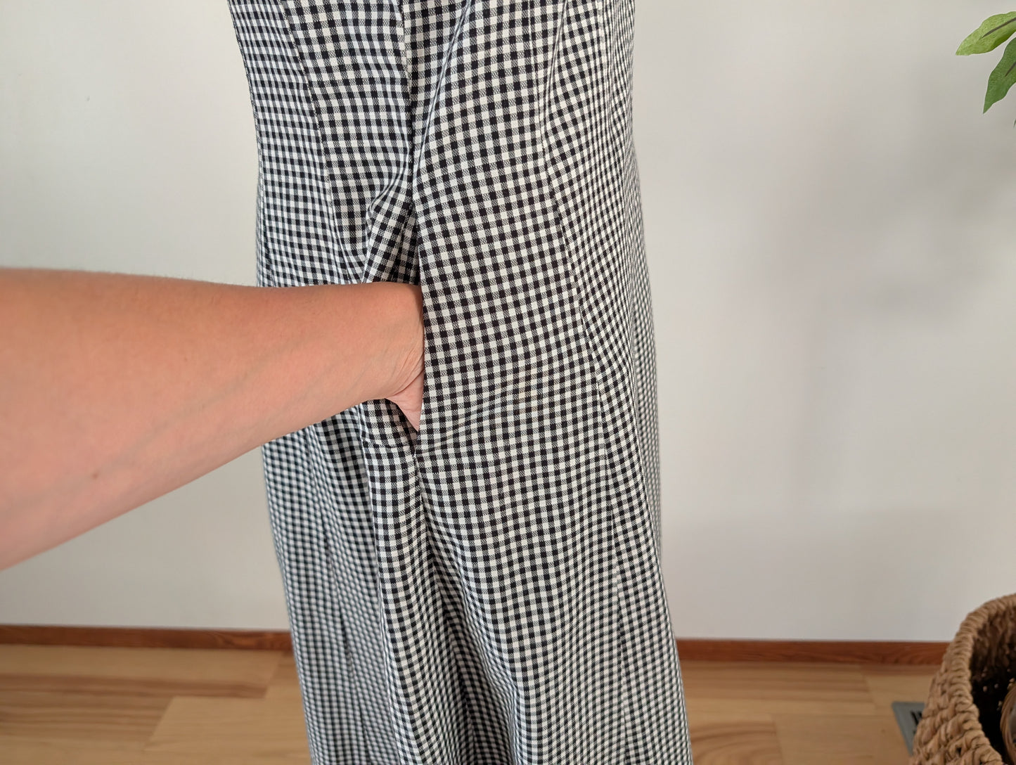 Gingham Plaid Midi Dress -6/S