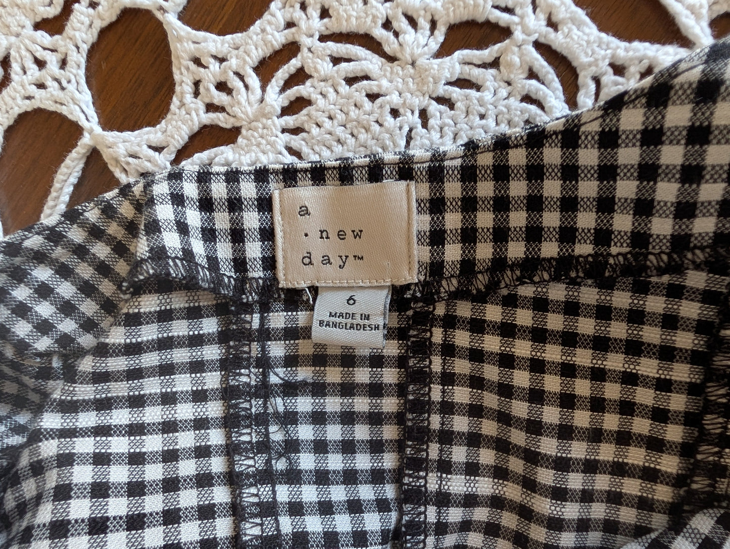 Gingham Plaid Midi Dress -6/S
