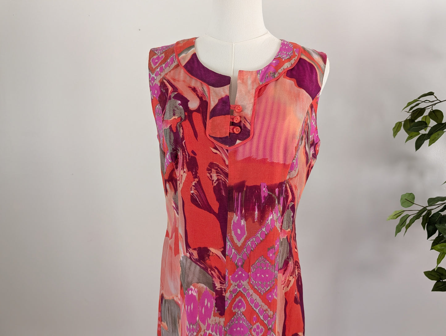 Silk Cotton Colorful Printed Dress - 8/M