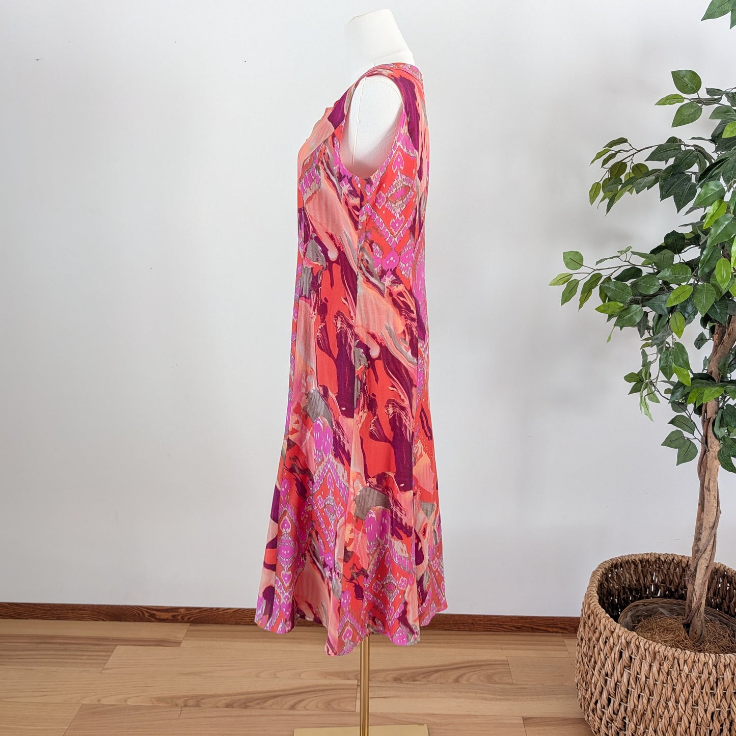 Silk Cotton Colorful Printed Dress - 8/M