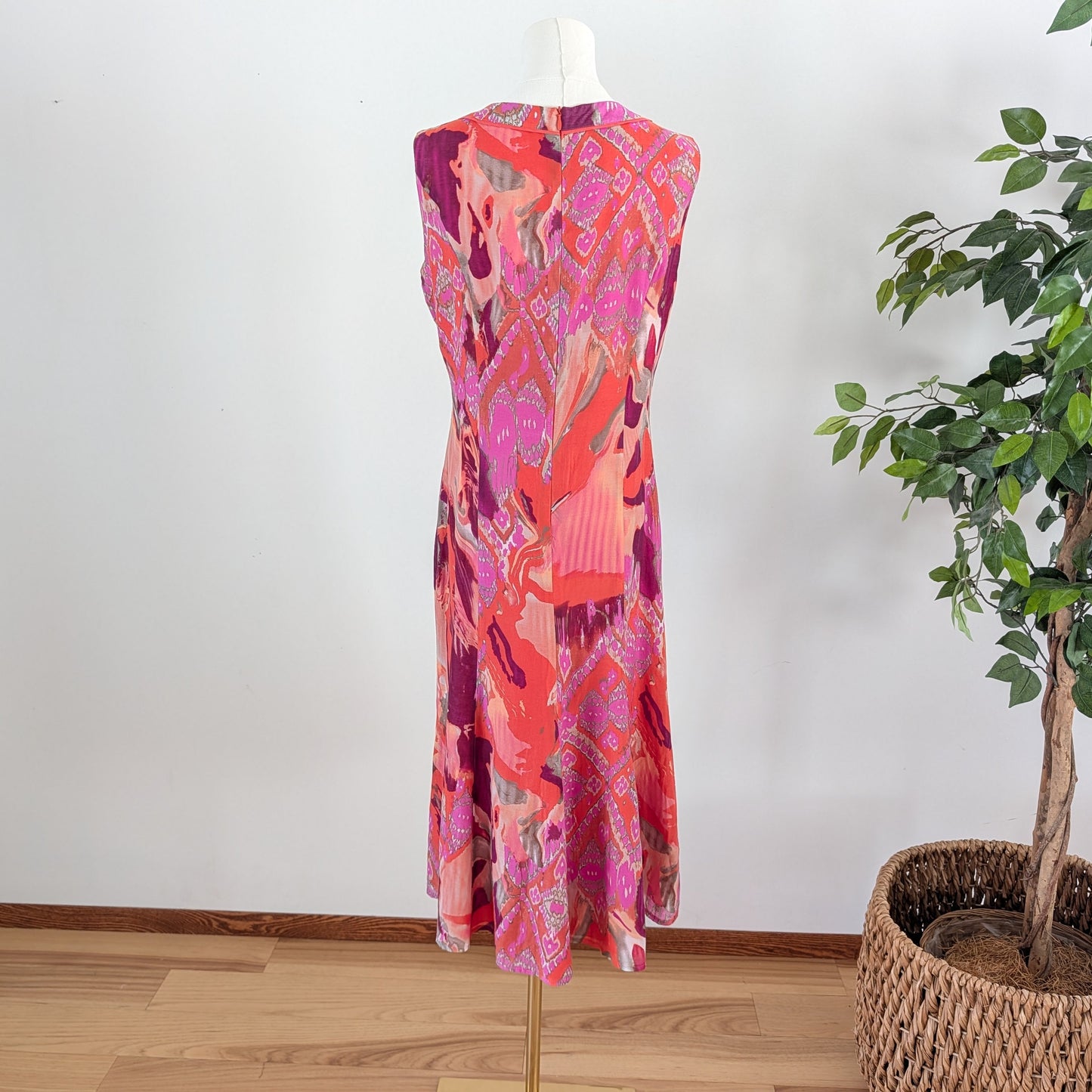 Silk Cotton Colorful Printed Dress - 8/M