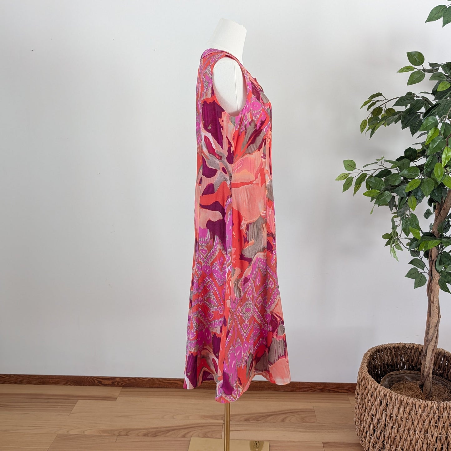 Silk Cotton Colorful Printed Dress - 8/M