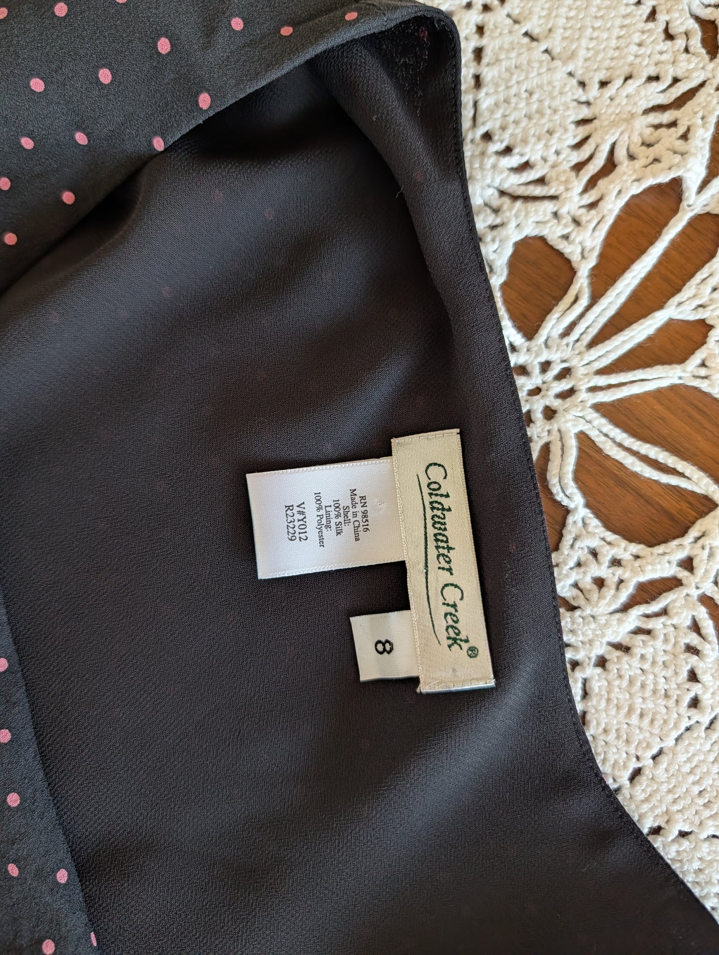 Coldwater Creek Silk Polkadot Dress - 8/M