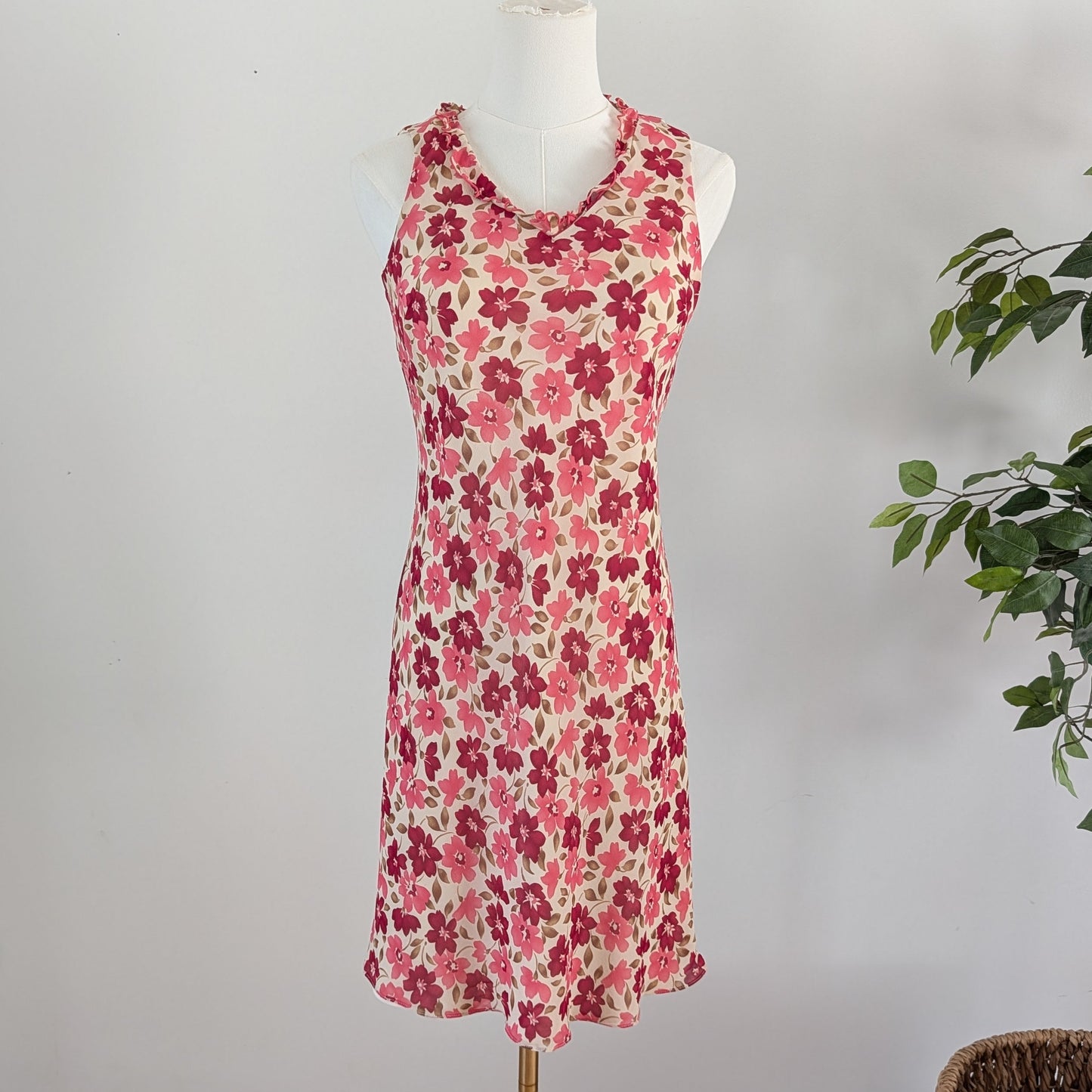 Vintage Ann Taylor Silk Floral Dress - 2P/XS