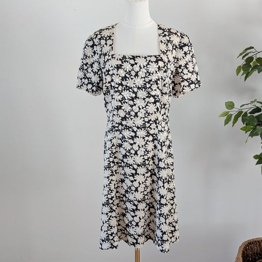 Vintage Silk Floral Dress - 10/M