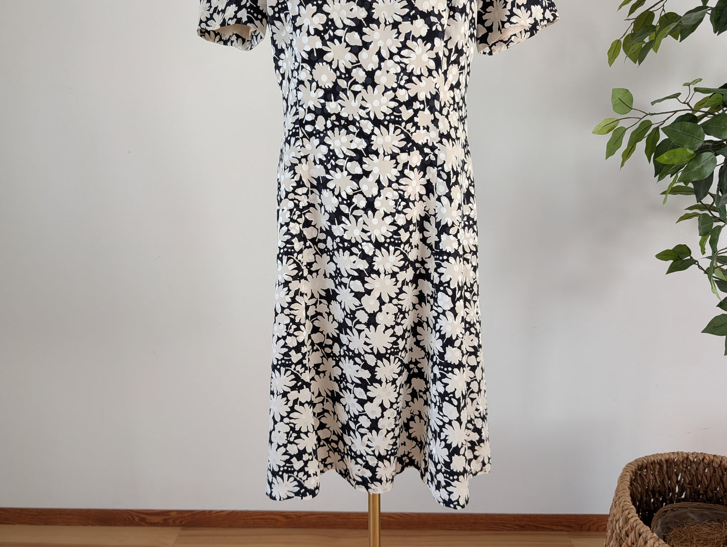 Vintage Silk Floral Dress - 10/M