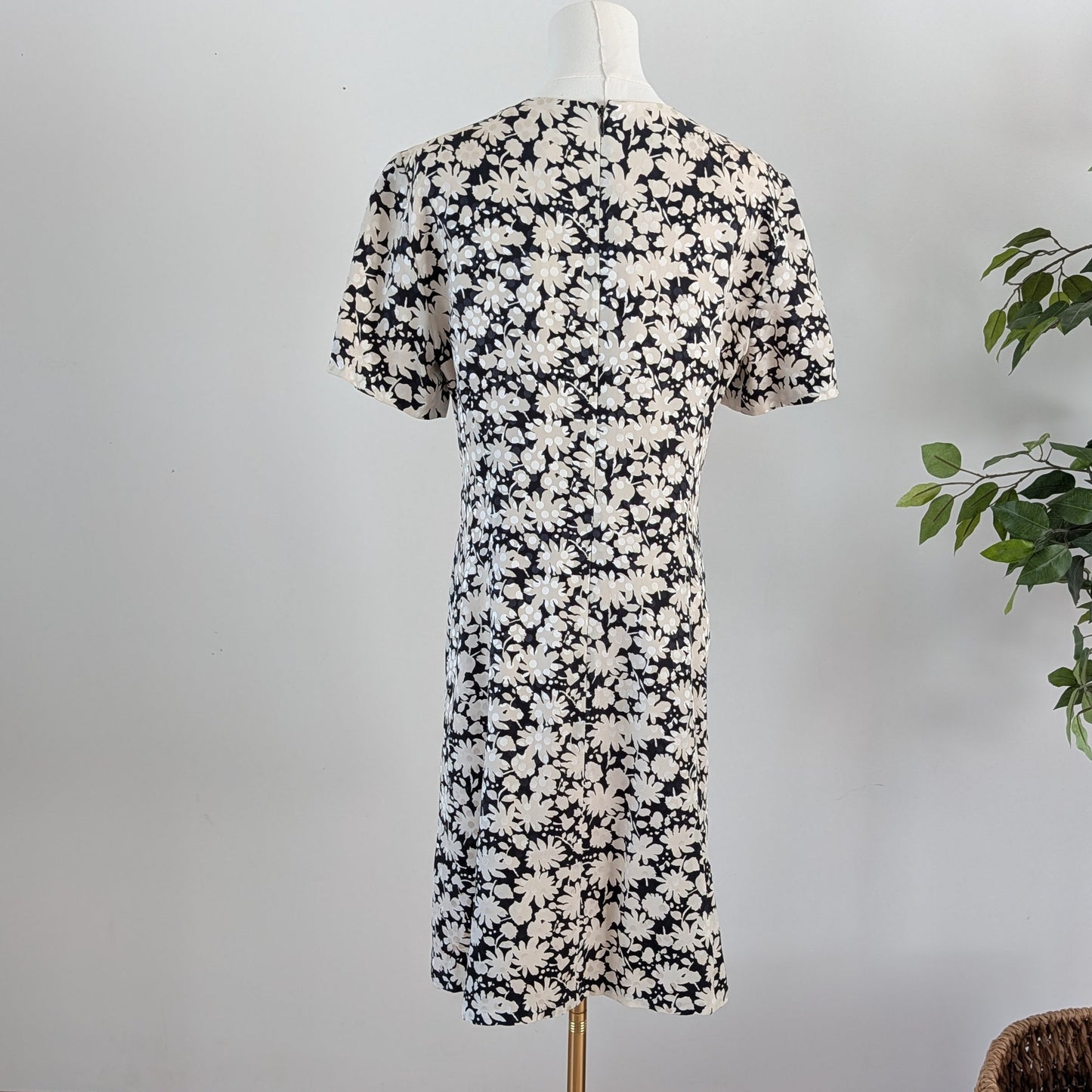 Vintage Silk Floral Dress - 10/M