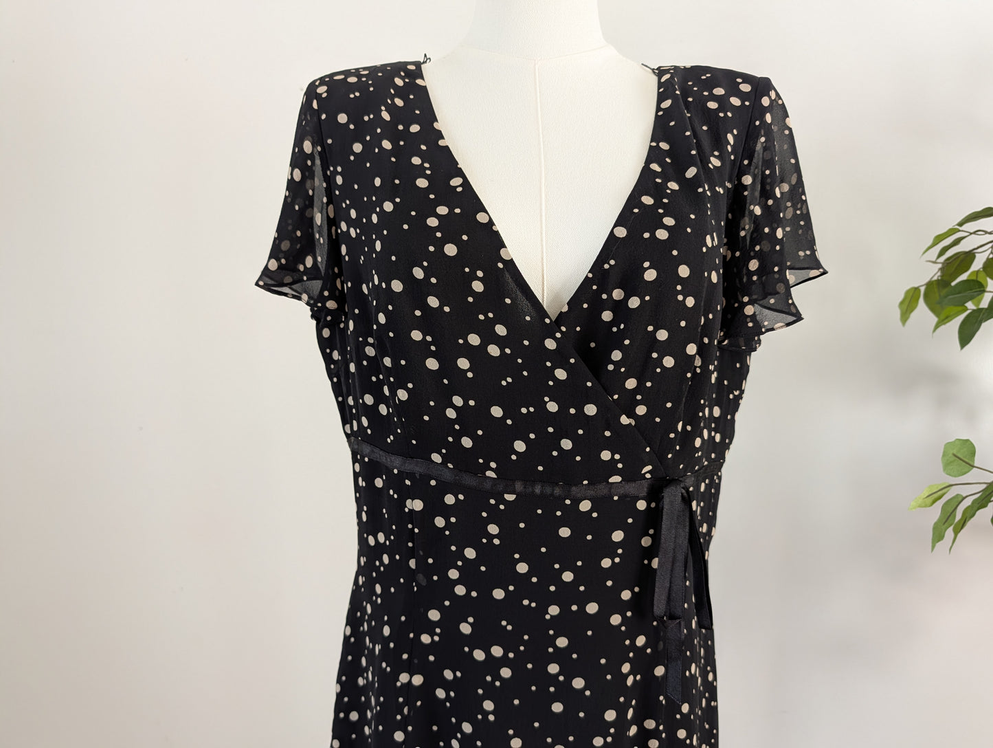 Vintage Silk Polkadot Bow Dress - 10