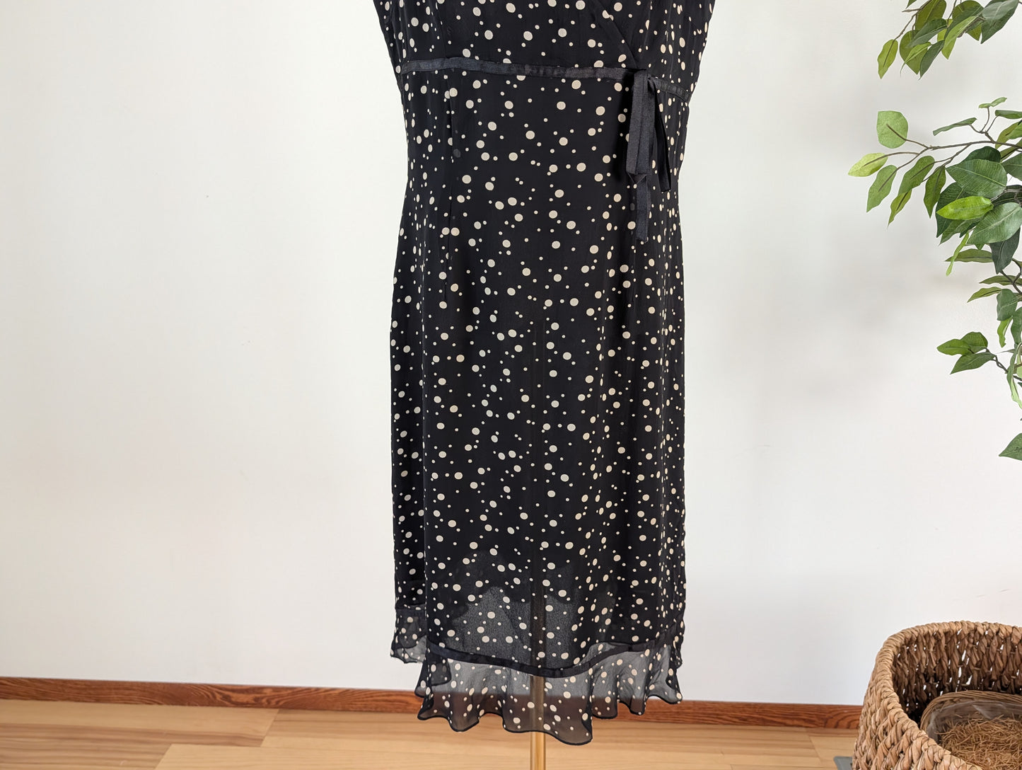 Vintage Silk Polkadot Bow Dress - 10