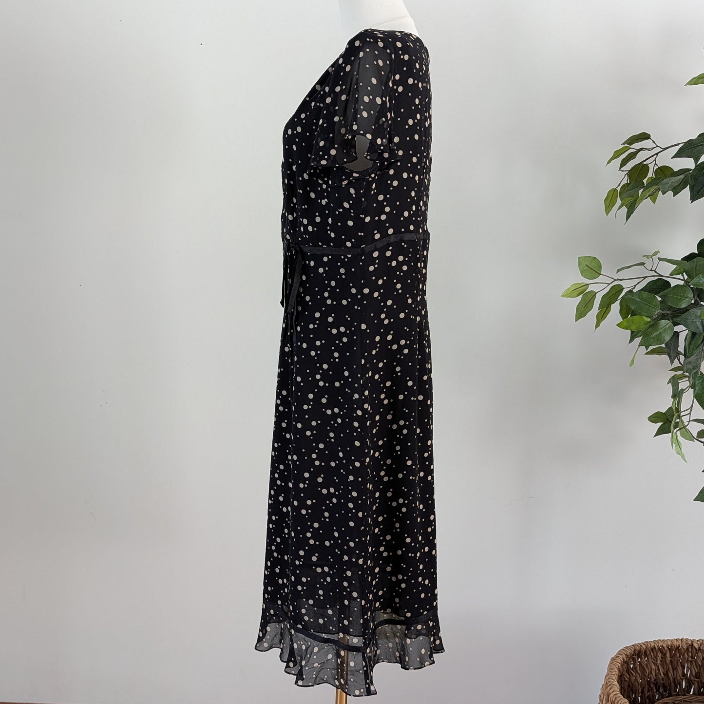 Vintage Silk Polkadot Bow Dress - 10