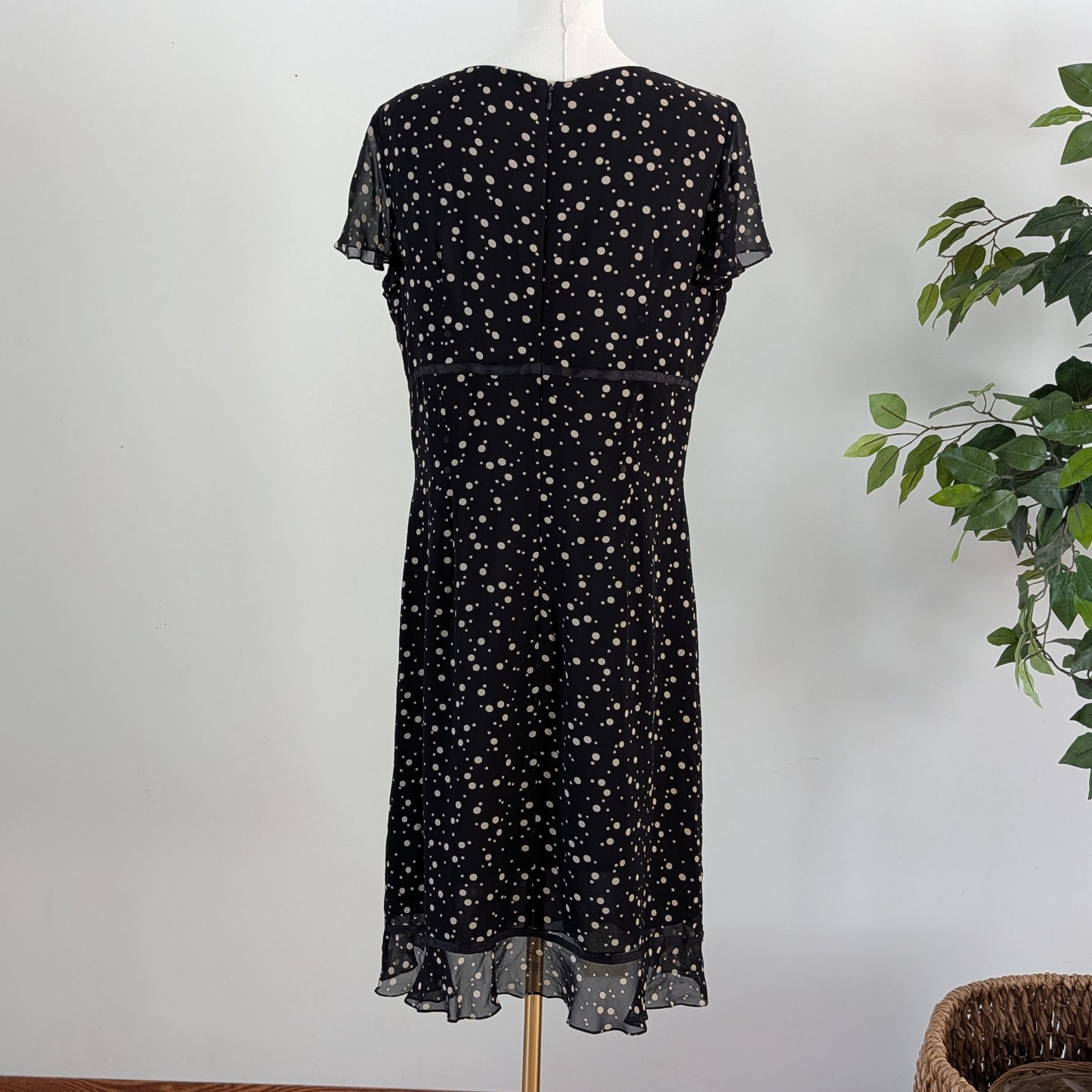 Vintage Silk Polkadot Bow Dress - 10