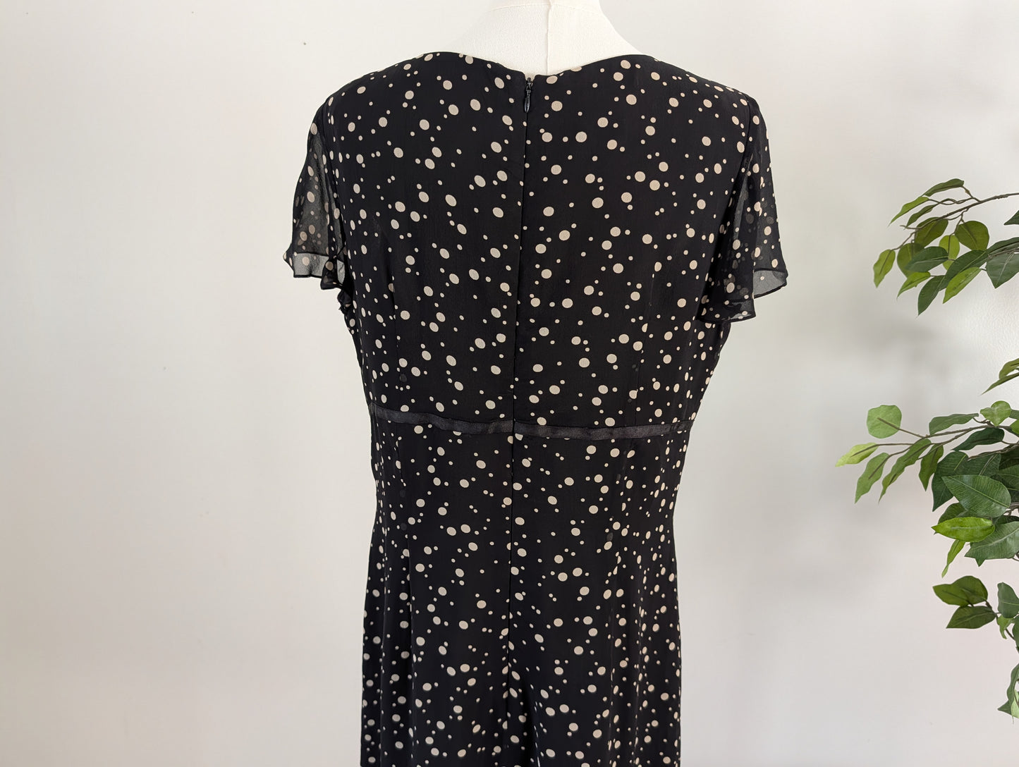 Vintage Silk Polkadot Bow Dress - 10