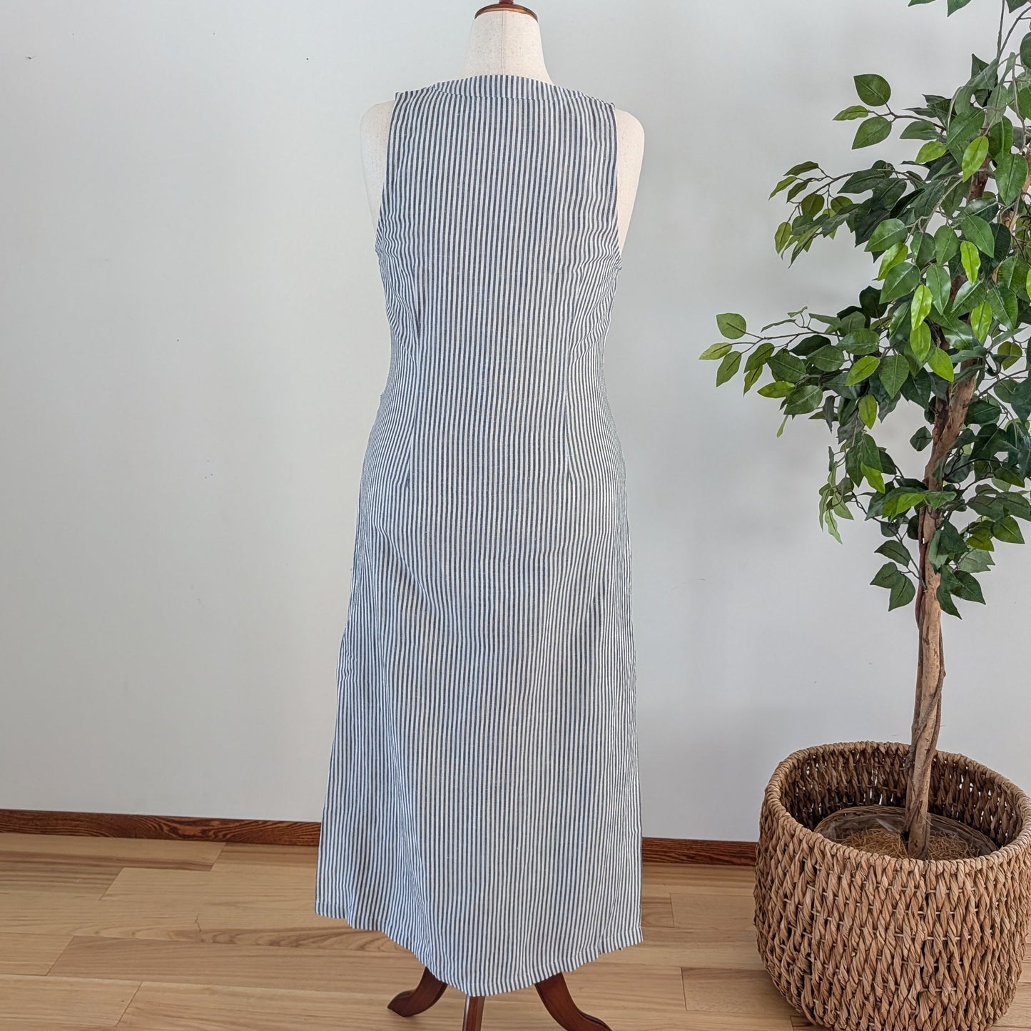 Onia Linen Blend Striped Maxi Dress - XL