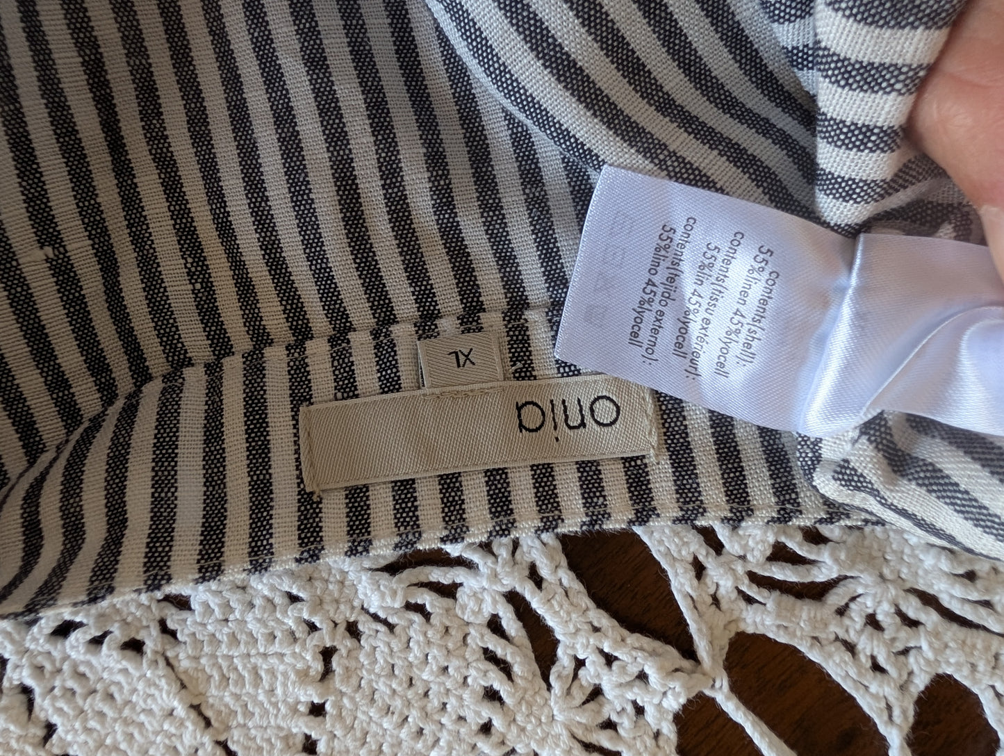 Onia Linen Blend Striped Maxi Dress - XL