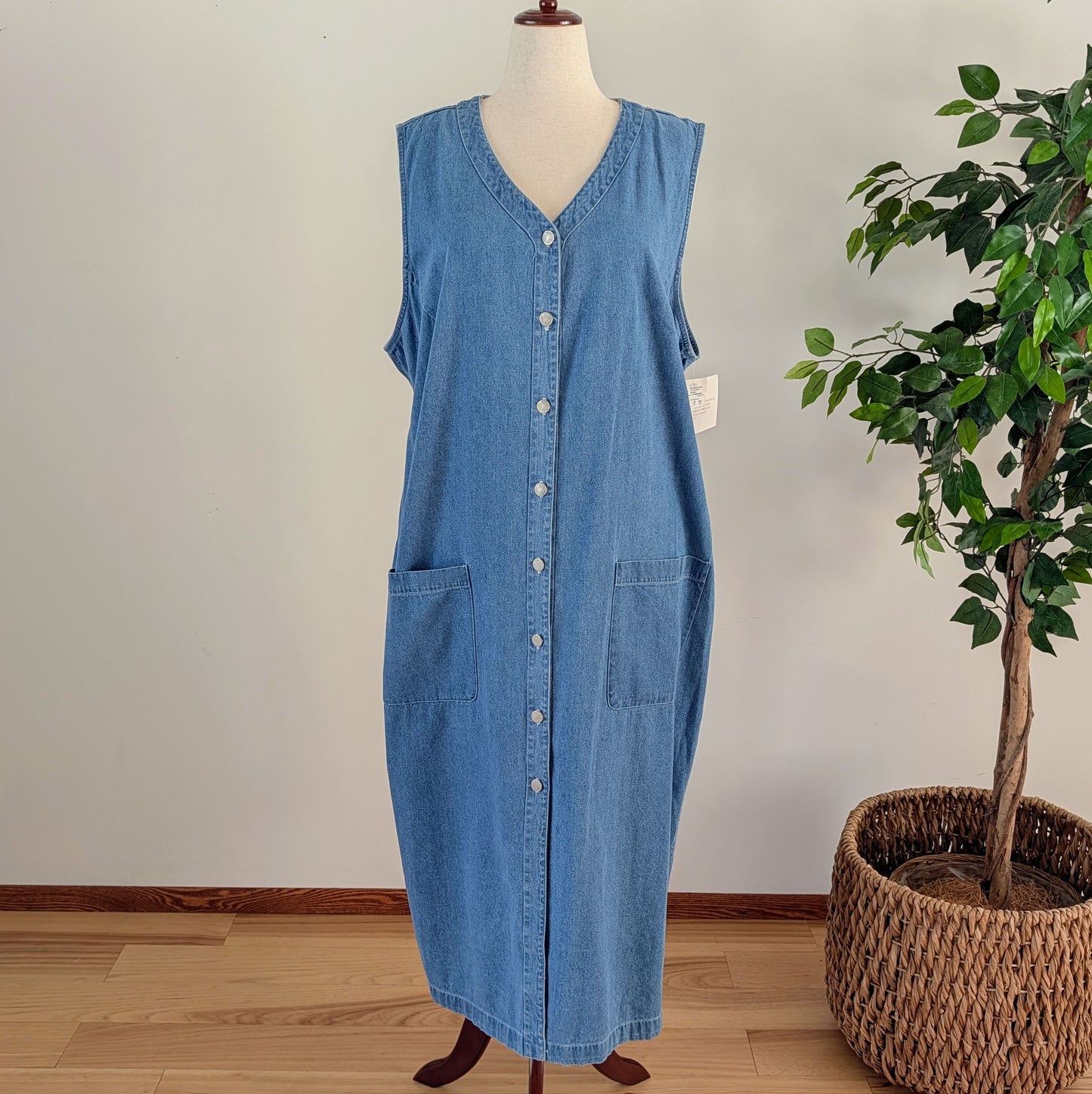 NWT Cotton Chambray Denim Dress - 3X