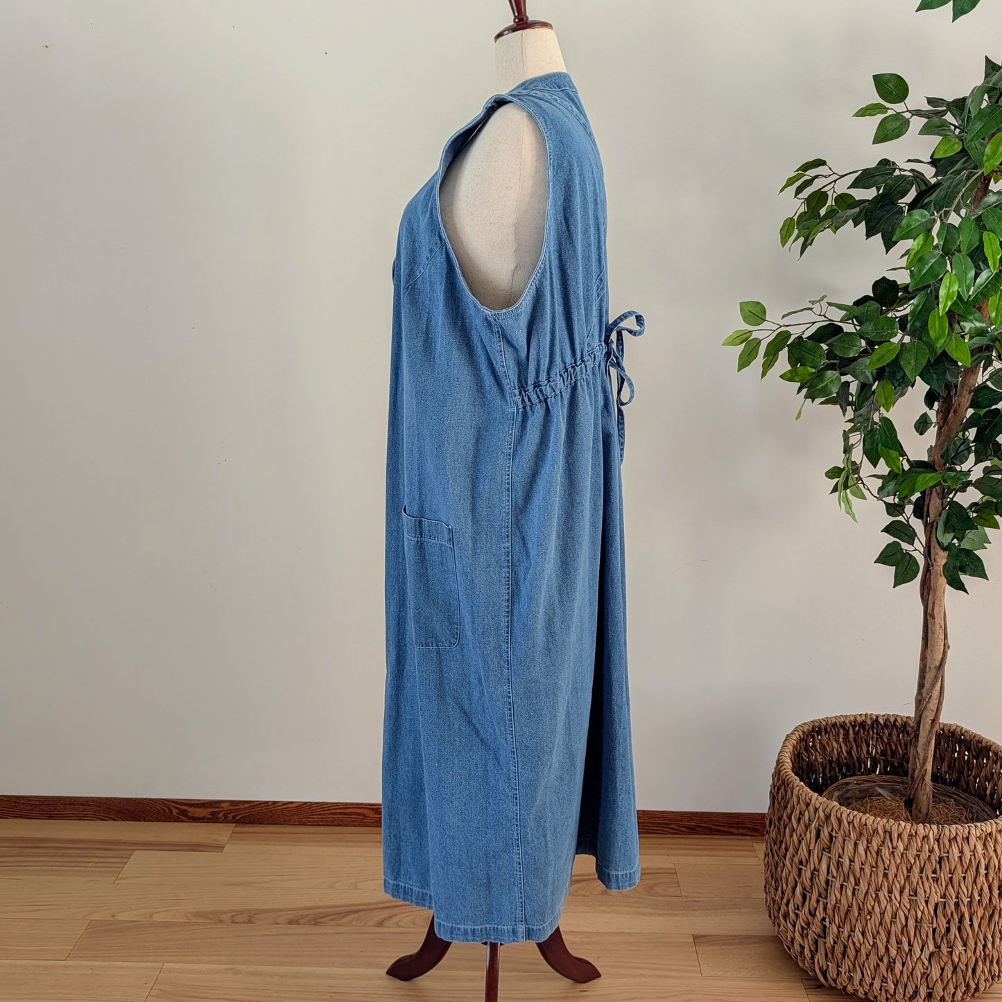 NWT Cotton Chambray Denim Dress - 3X