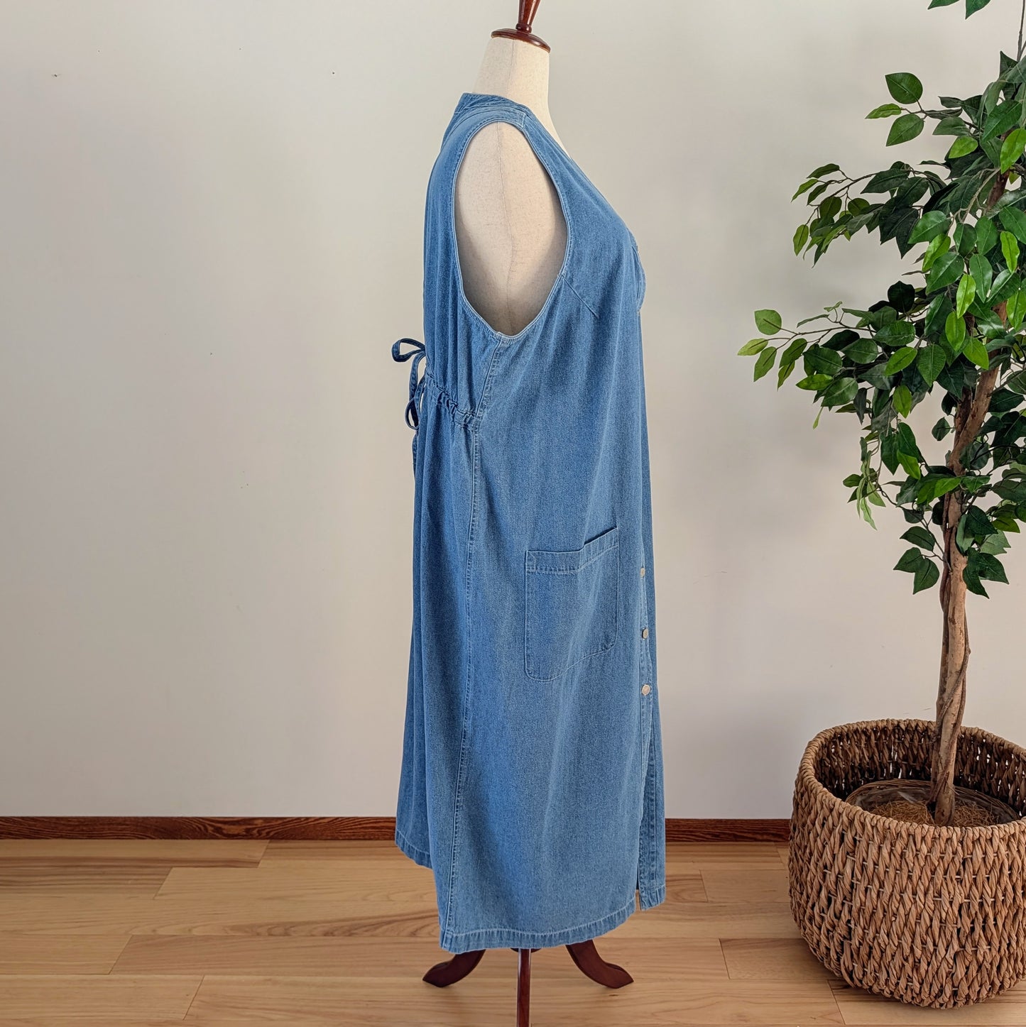 NWT Cotton Chambray Denim Dress - 3X