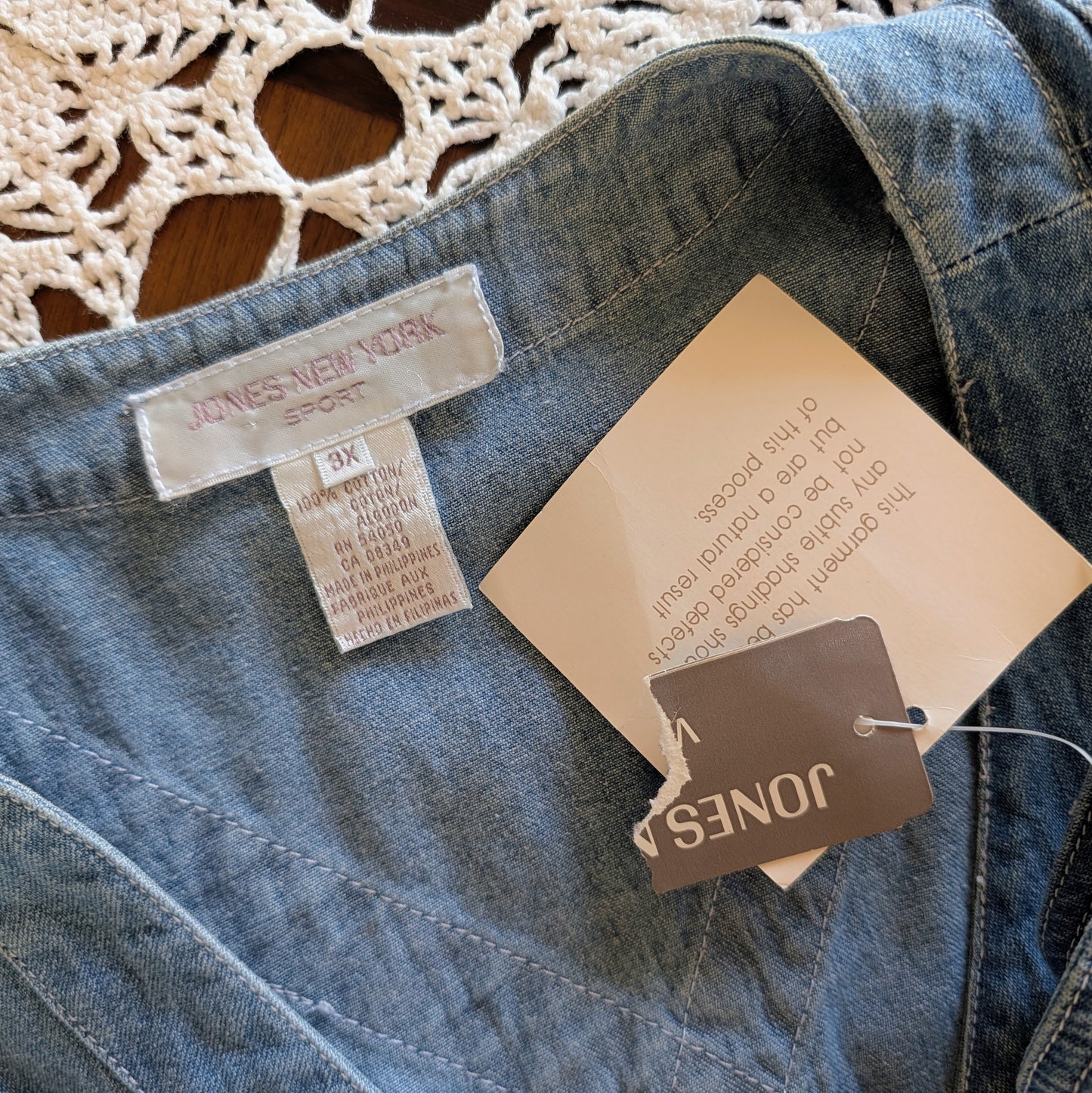 NWT Cotton Chambray Denim Dress - 3X
