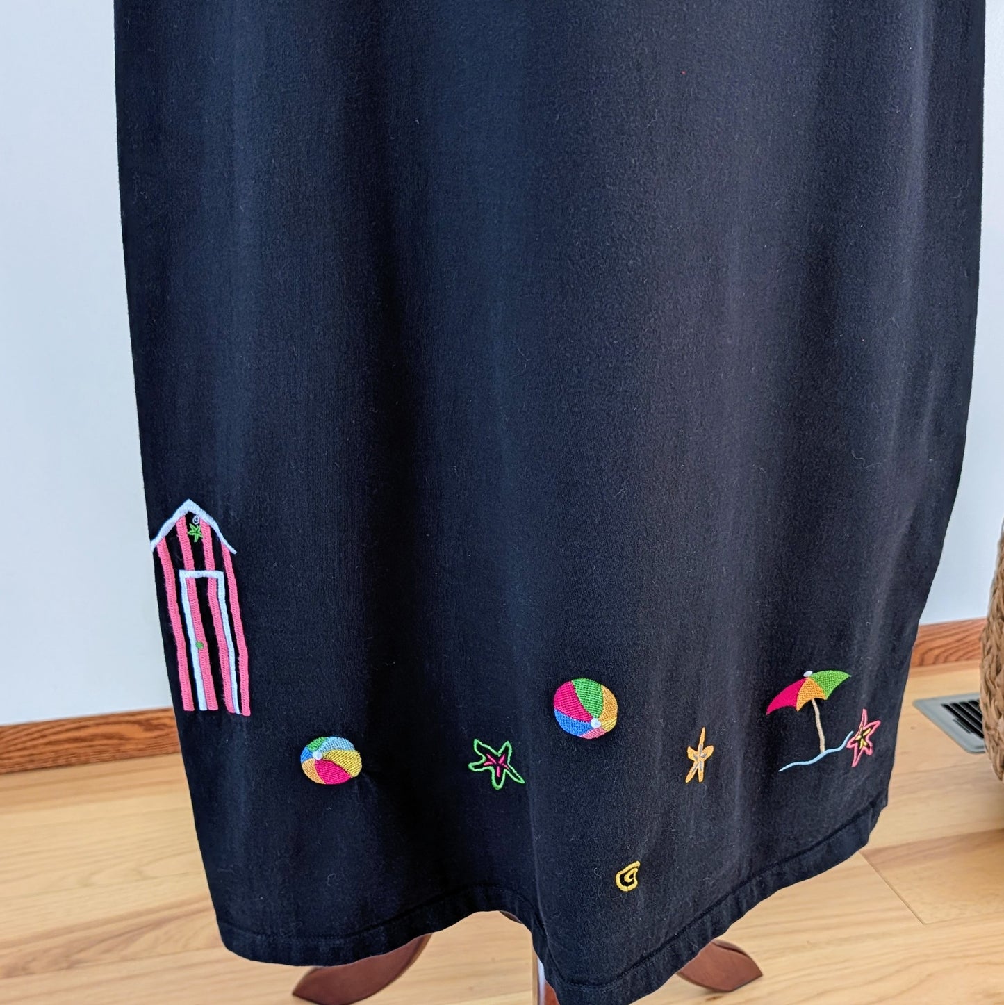Embroidered Beach Maxi Dress - XL