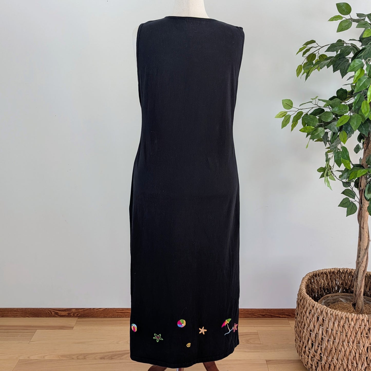 Embroidered Beach Maxi Dress - XL