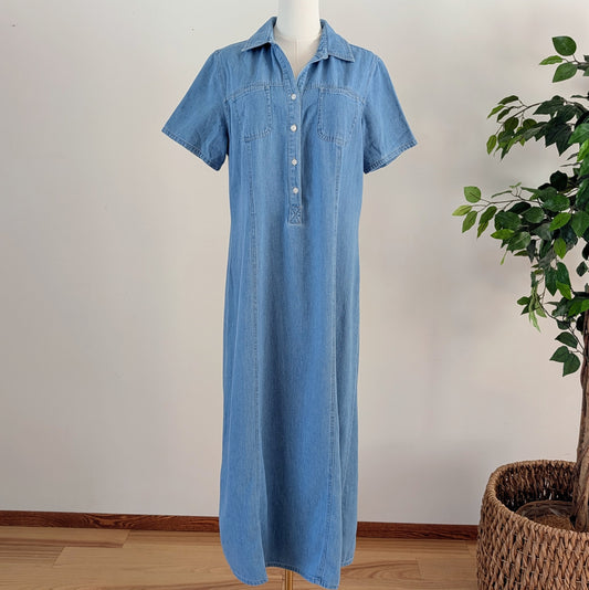 Vintage Cherokee Denim Maxi Shirt Dress - L