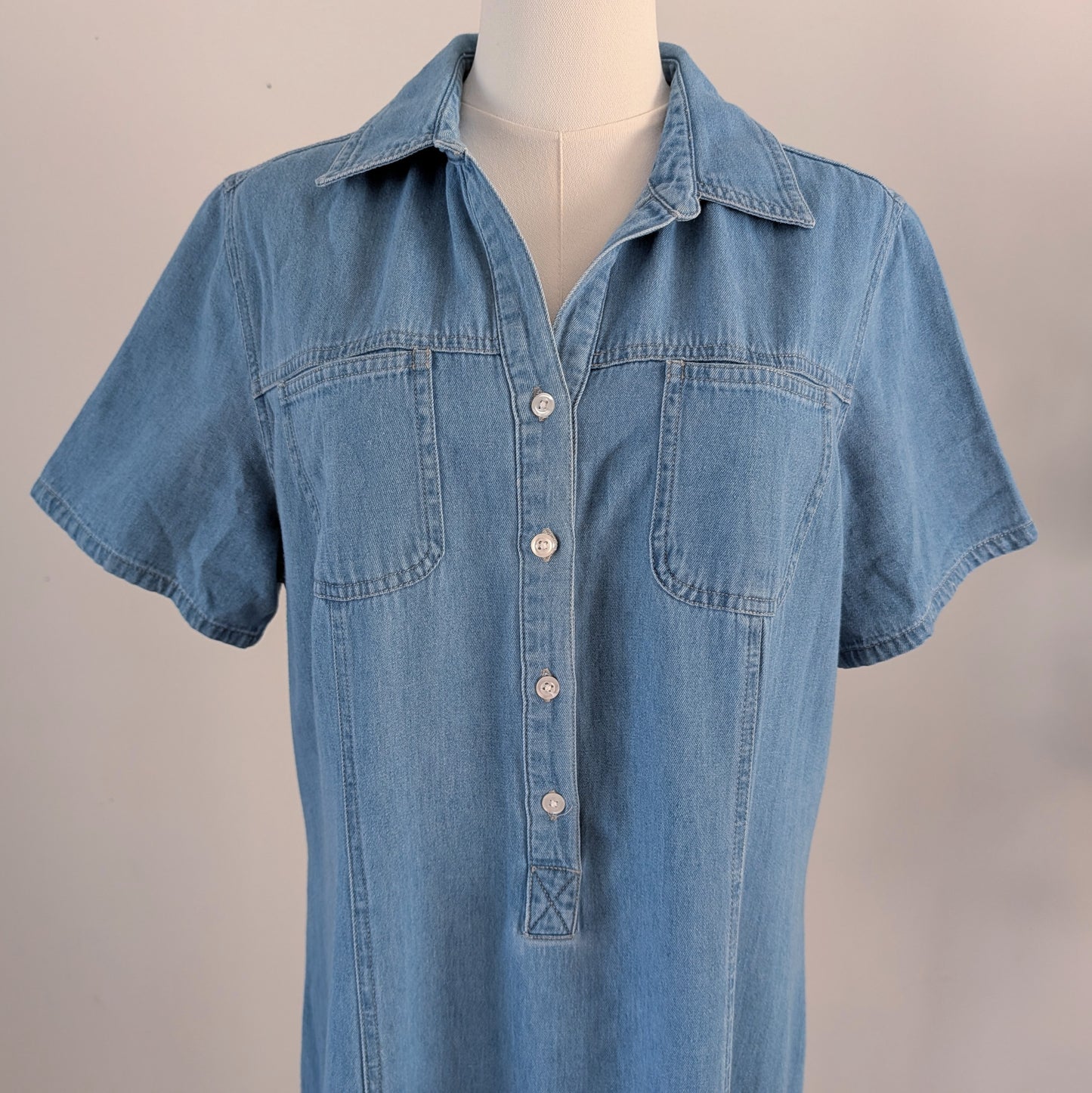 Vintage Cherokee Denim Maxi Shirt Dress - L