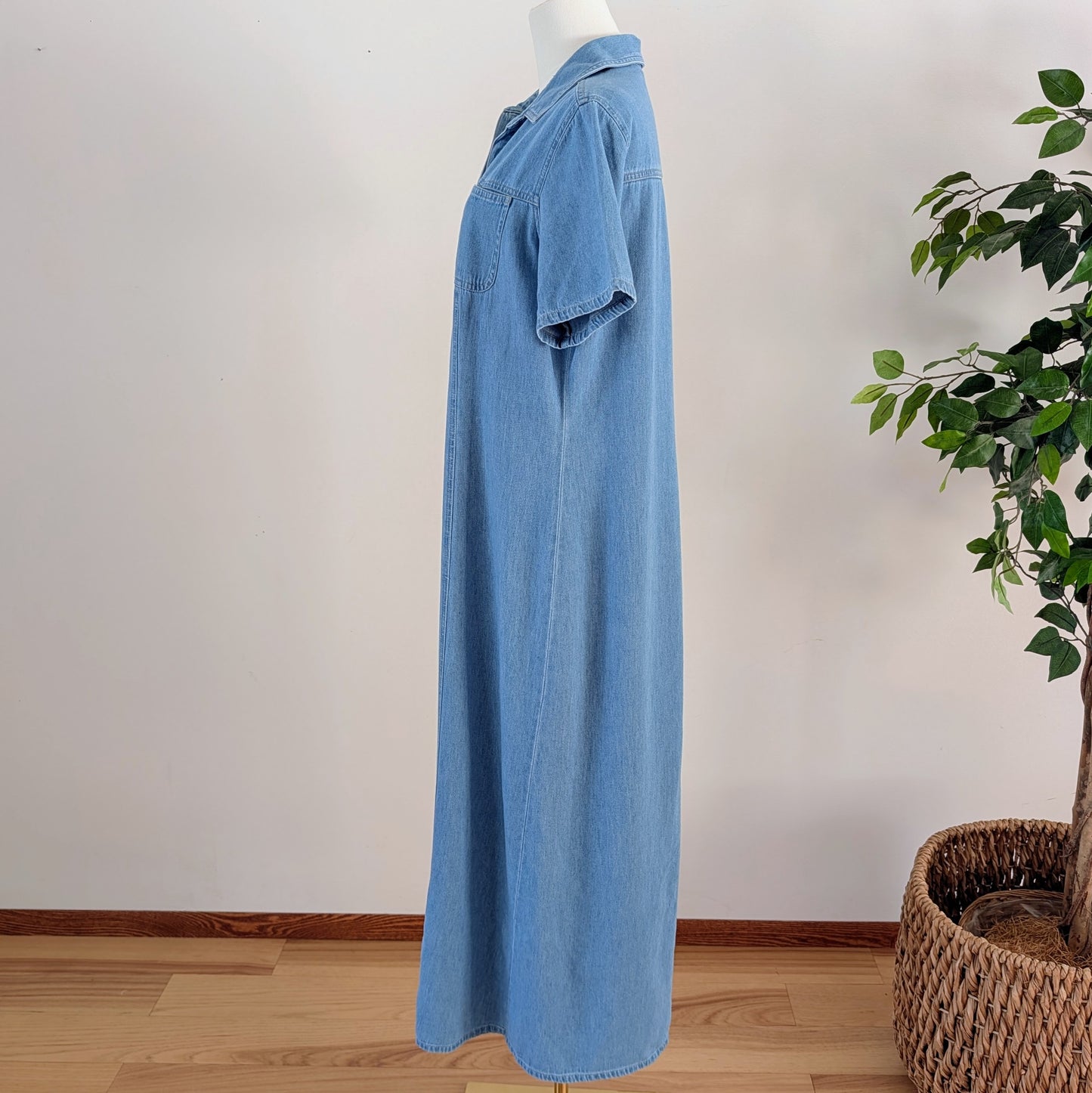 Vintage Cherokee Denim Maxi Shirt Dress - L