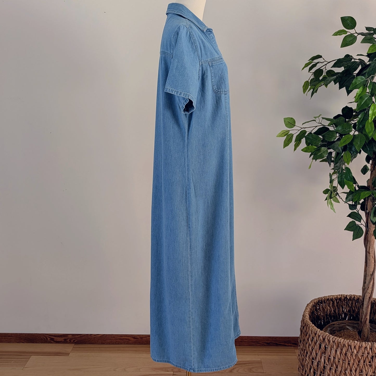 Vintage Cherokee Denim Maxi Shirt Dress - L
