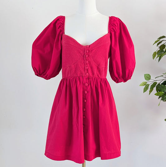 Maeve Anthropologie Puff-Sleeve Mini Dress - L