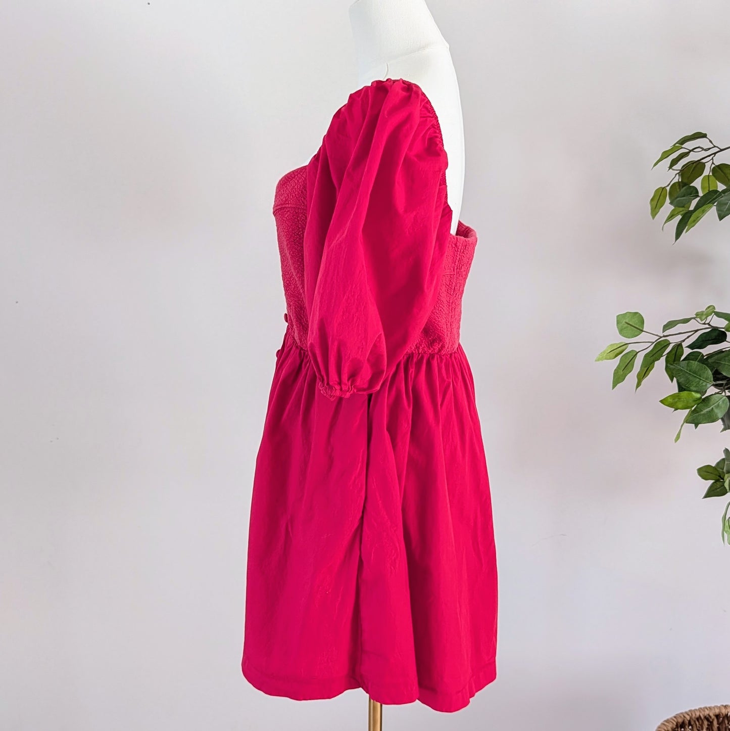 Maeve Anthropologie Puff-Sleeve Mini Dress - L