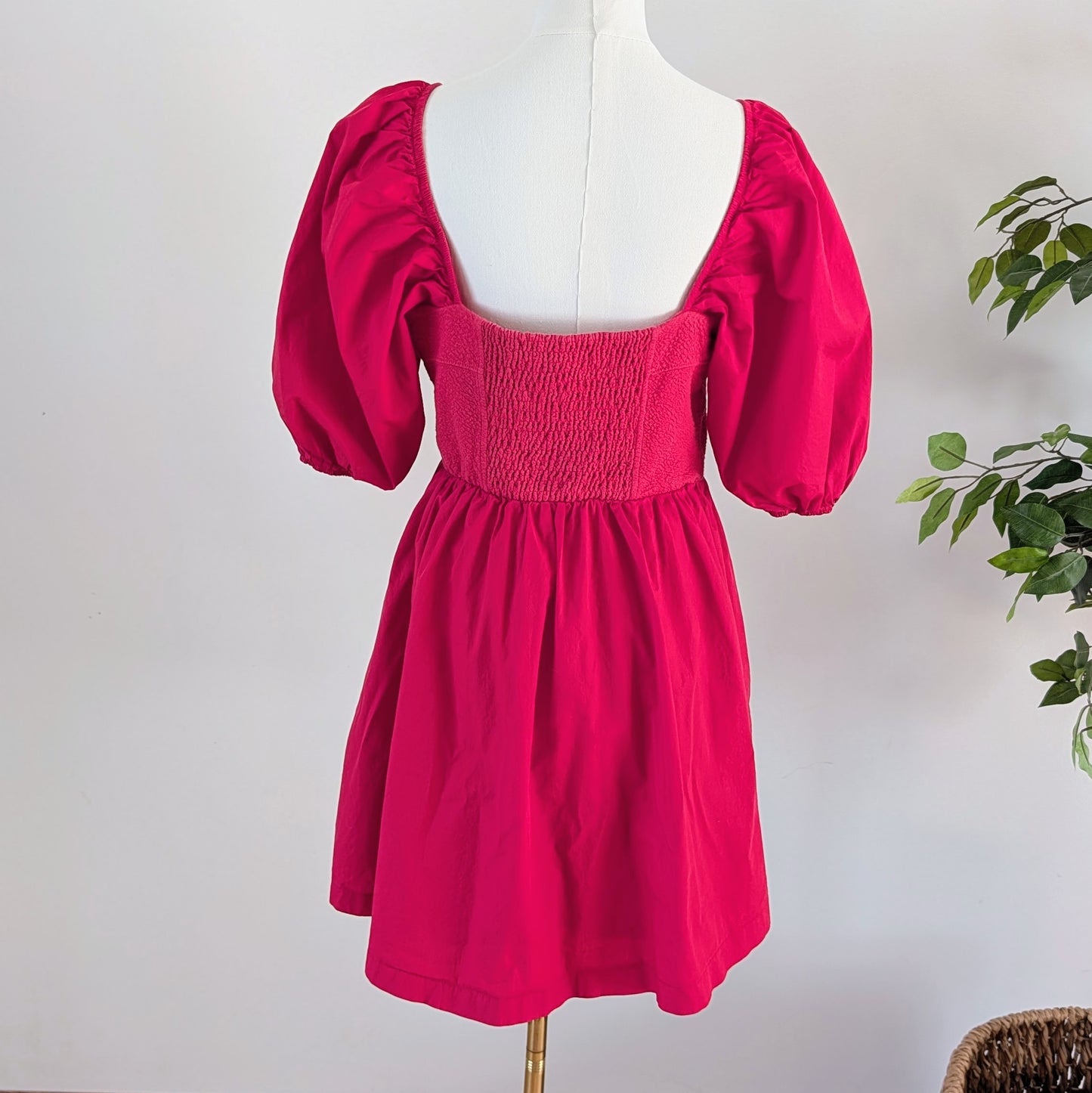 Maeve Anthropologie Puff-Sleeve Mini Dress - L
