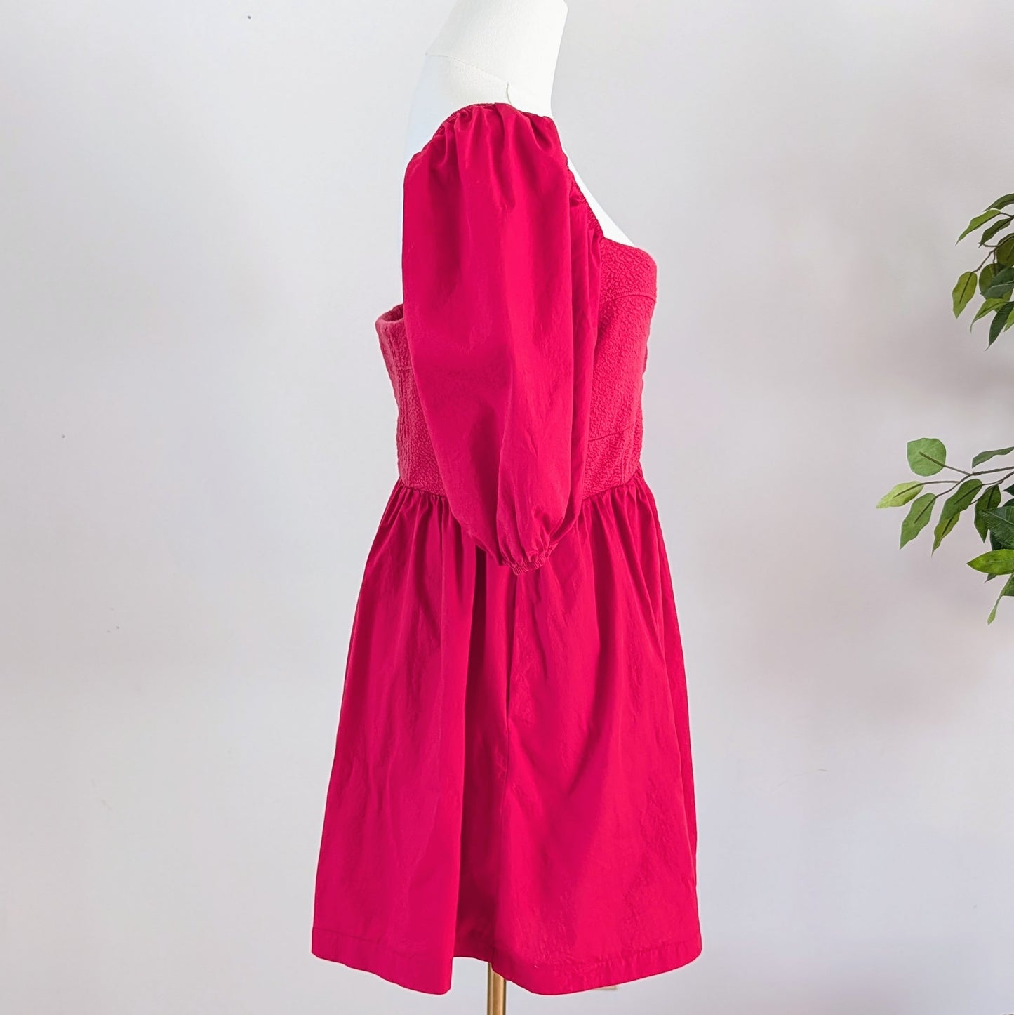 Maeve Anthropologie Puff-Sleeve Mini Dress - L