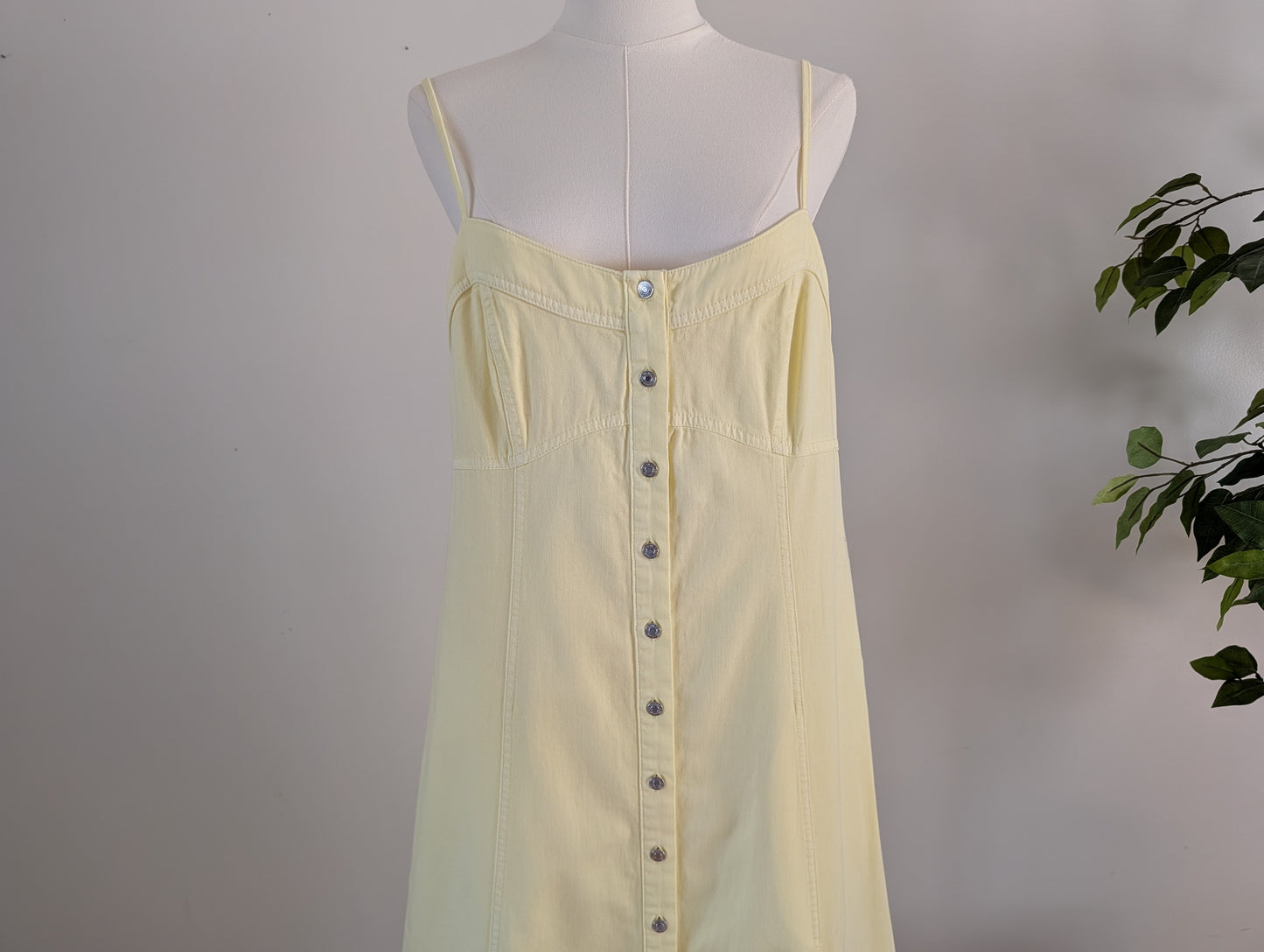 Free People Cotton Button-Front Maxi Dress — L
